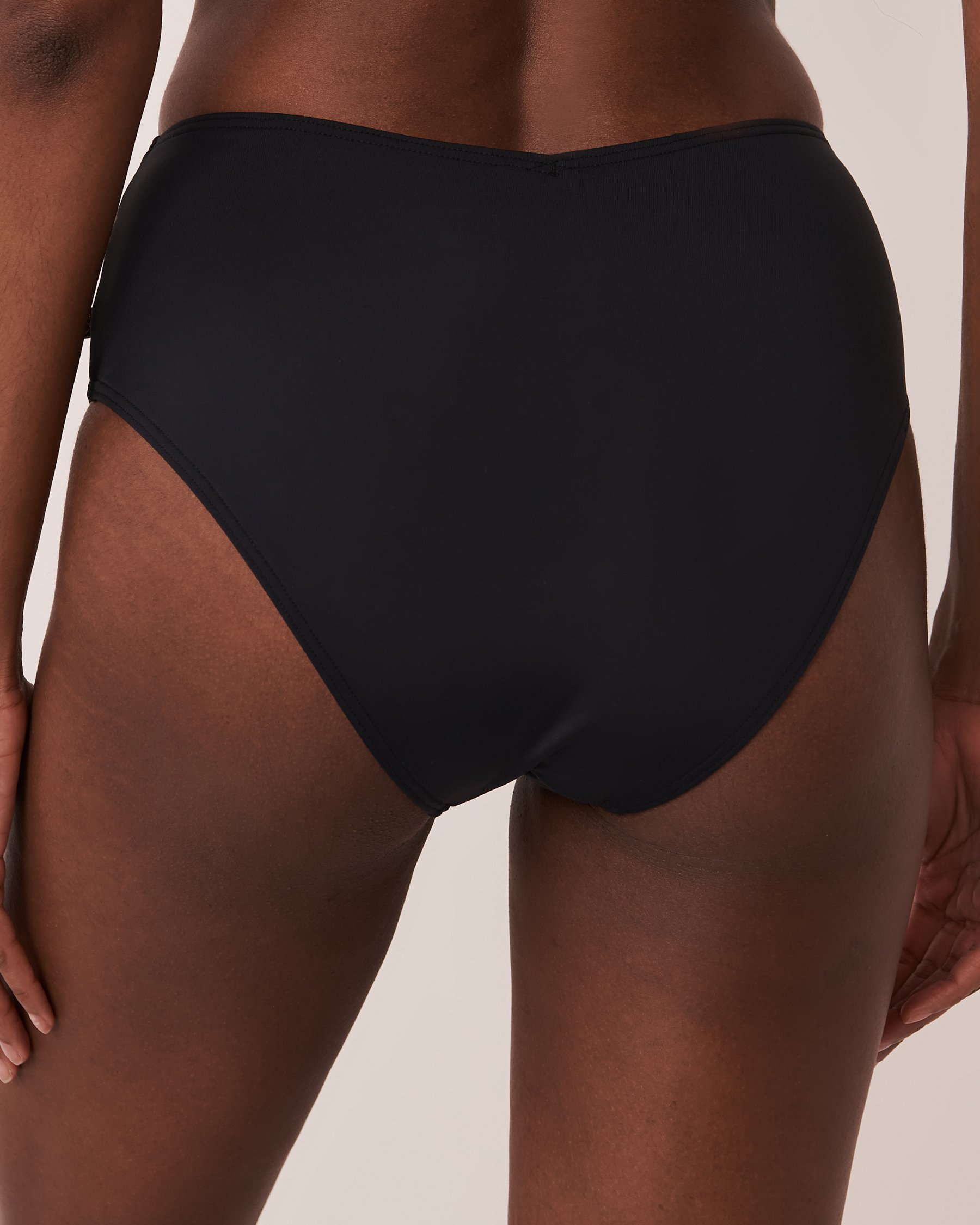 LA VIE EN ROSE AQUA Bas de bikini taille haute cheeky SOLID Noir 70300368 - Voir2