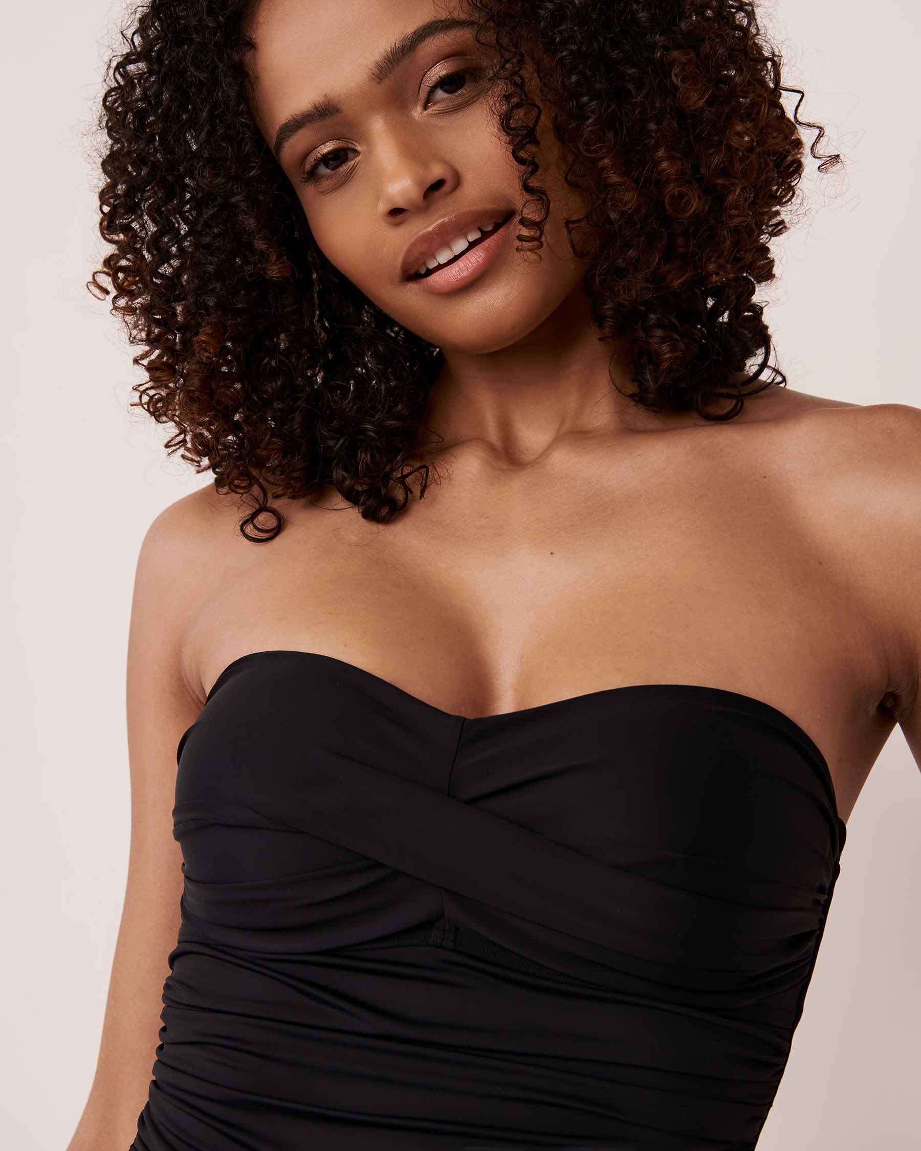 AQUAROSE LUCIANA Bandeau One-piece Swimsuit Black 70400055 - View2