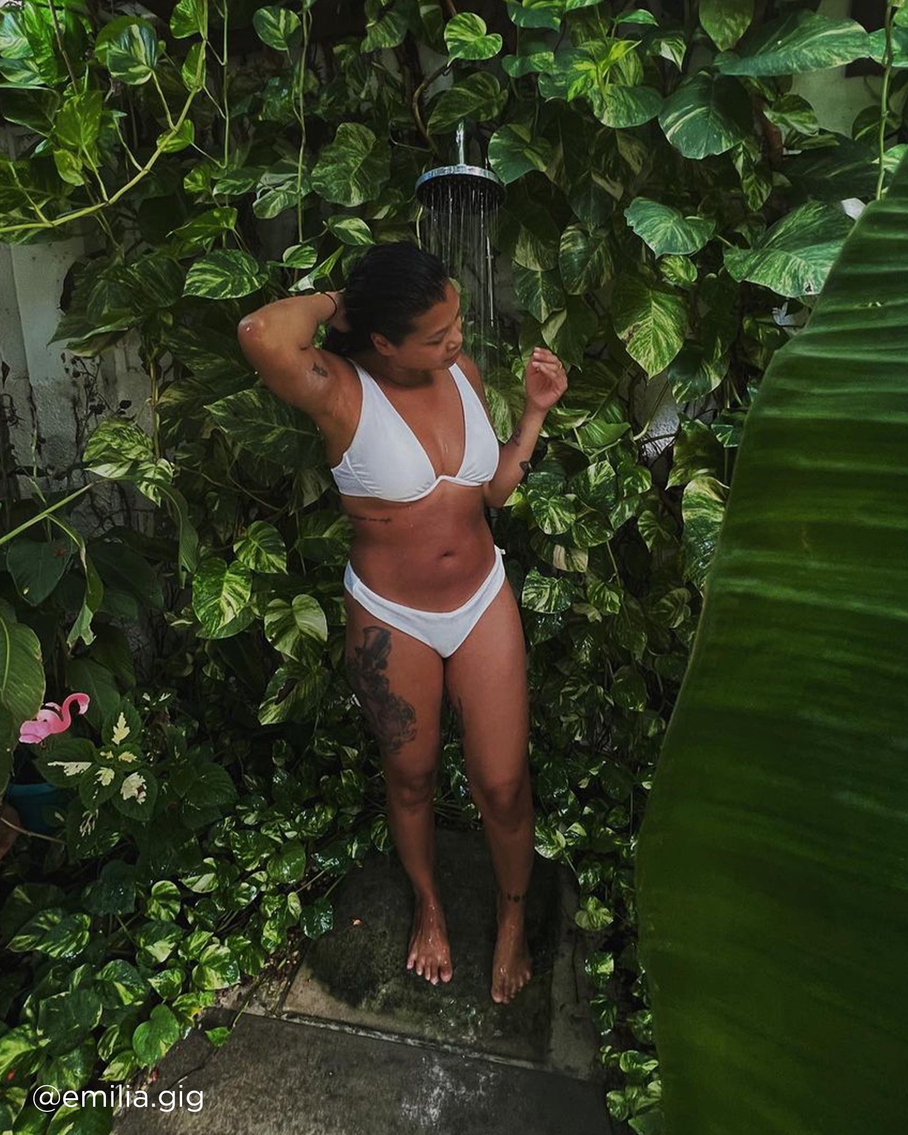 LA VIE EN ROSE AQUA Bas de bikini tanga BRIGHT TEXTURED Blanc brillant 70300343 - Voir6