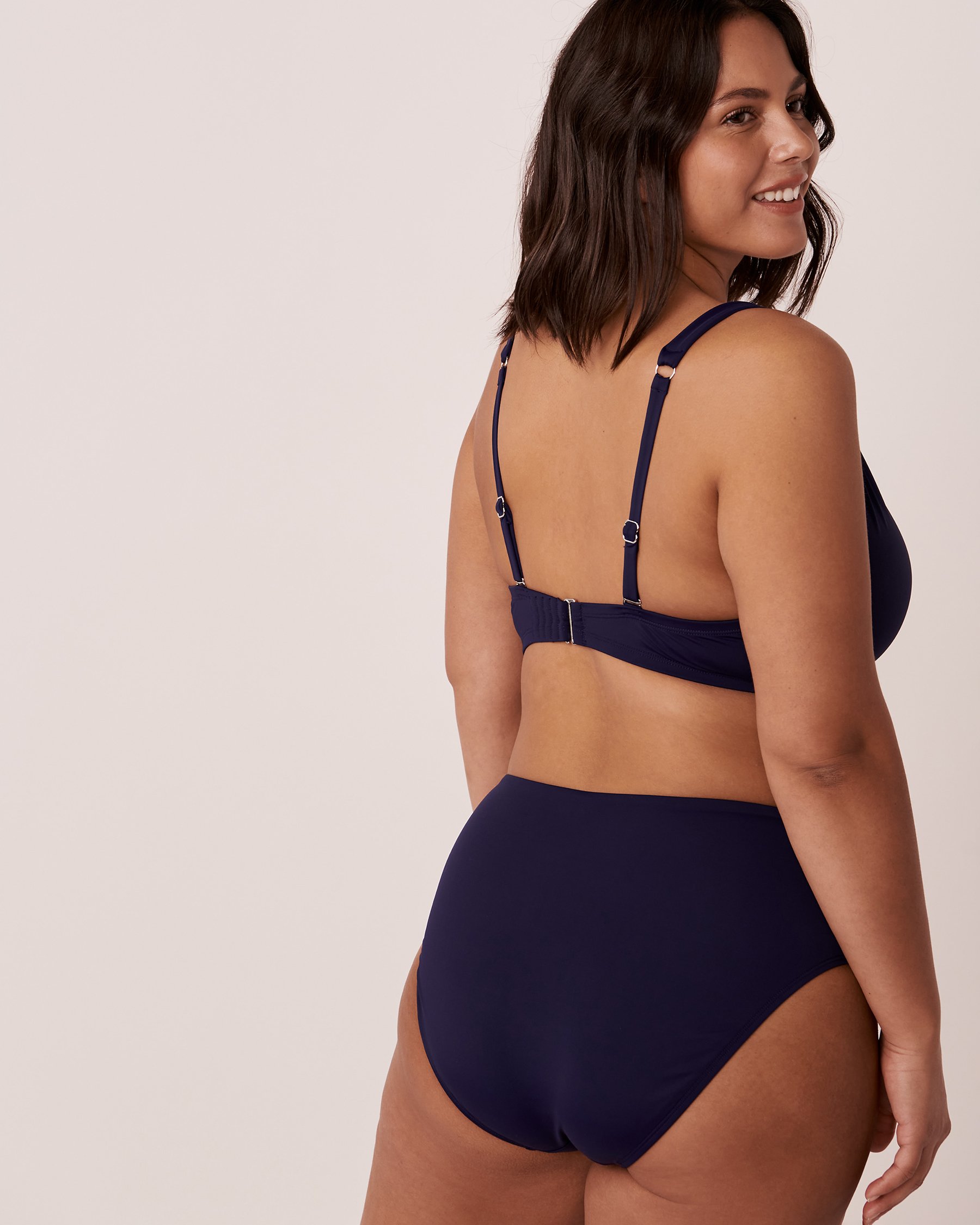 LA VIE EN ROSE AQUA COLOURFUL DD Cup Twisted Bikini Top Evening blue 70200070 - View2