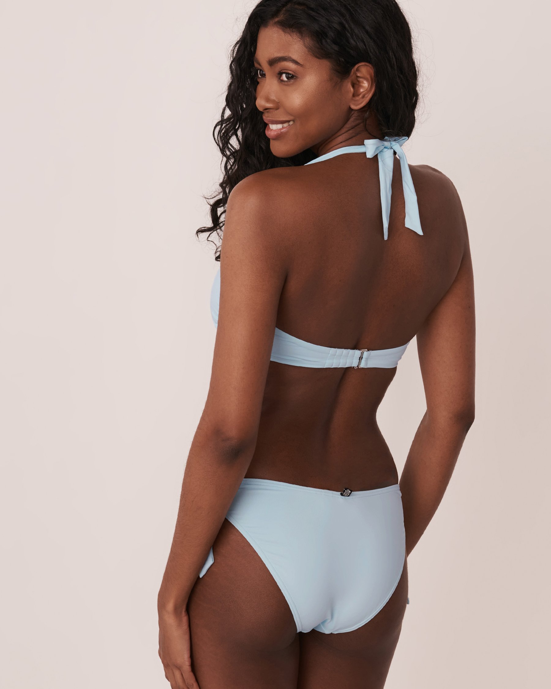 LA VIE EN ROSE AQUA CORYDALIS Recycled Fibers Plunge Bikini Top Powder blue 70100391 - View2