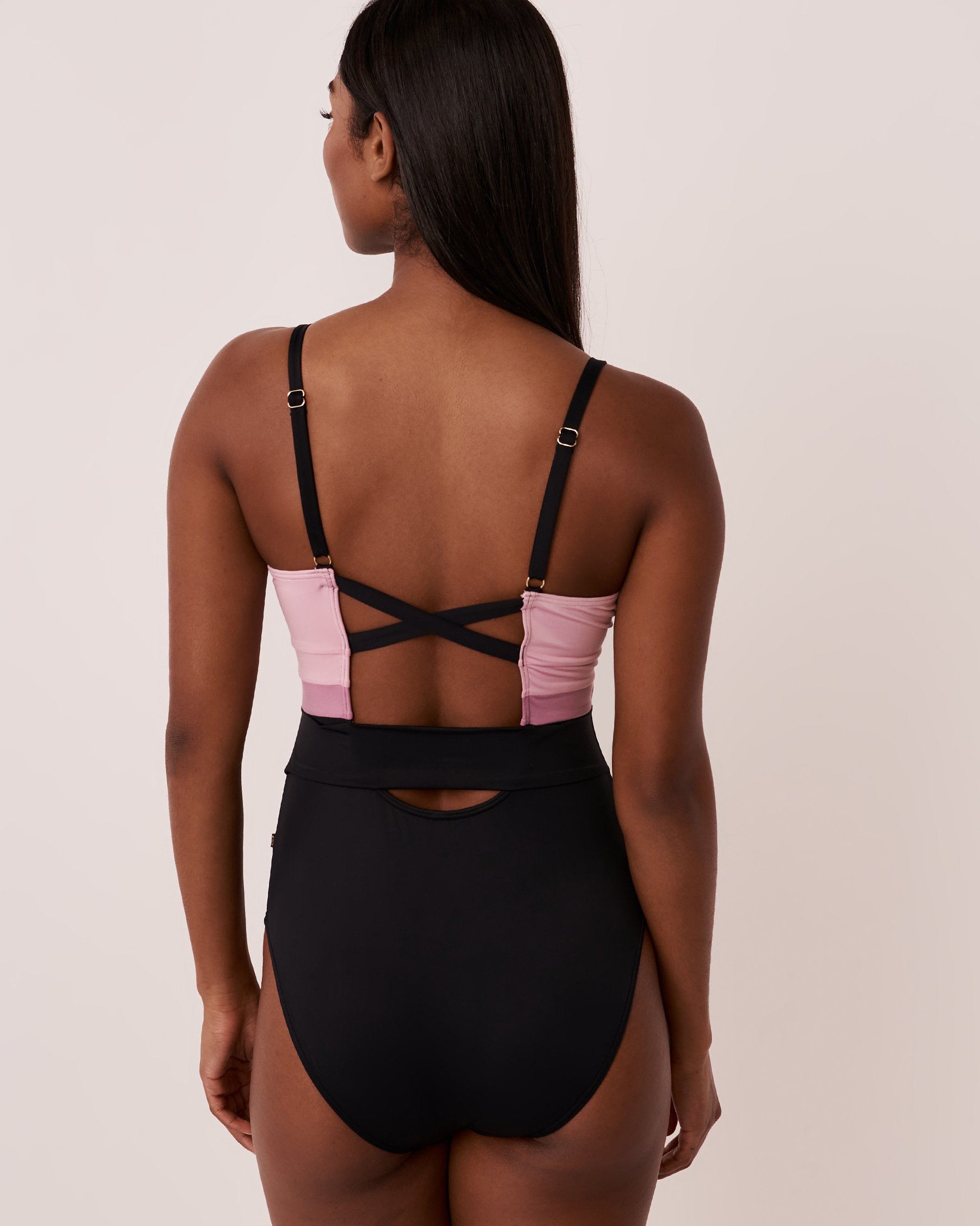 AQUAROSE Maillot une-pièce dos croisé EYE CATCHING Bruine mauve 70400054 - View2