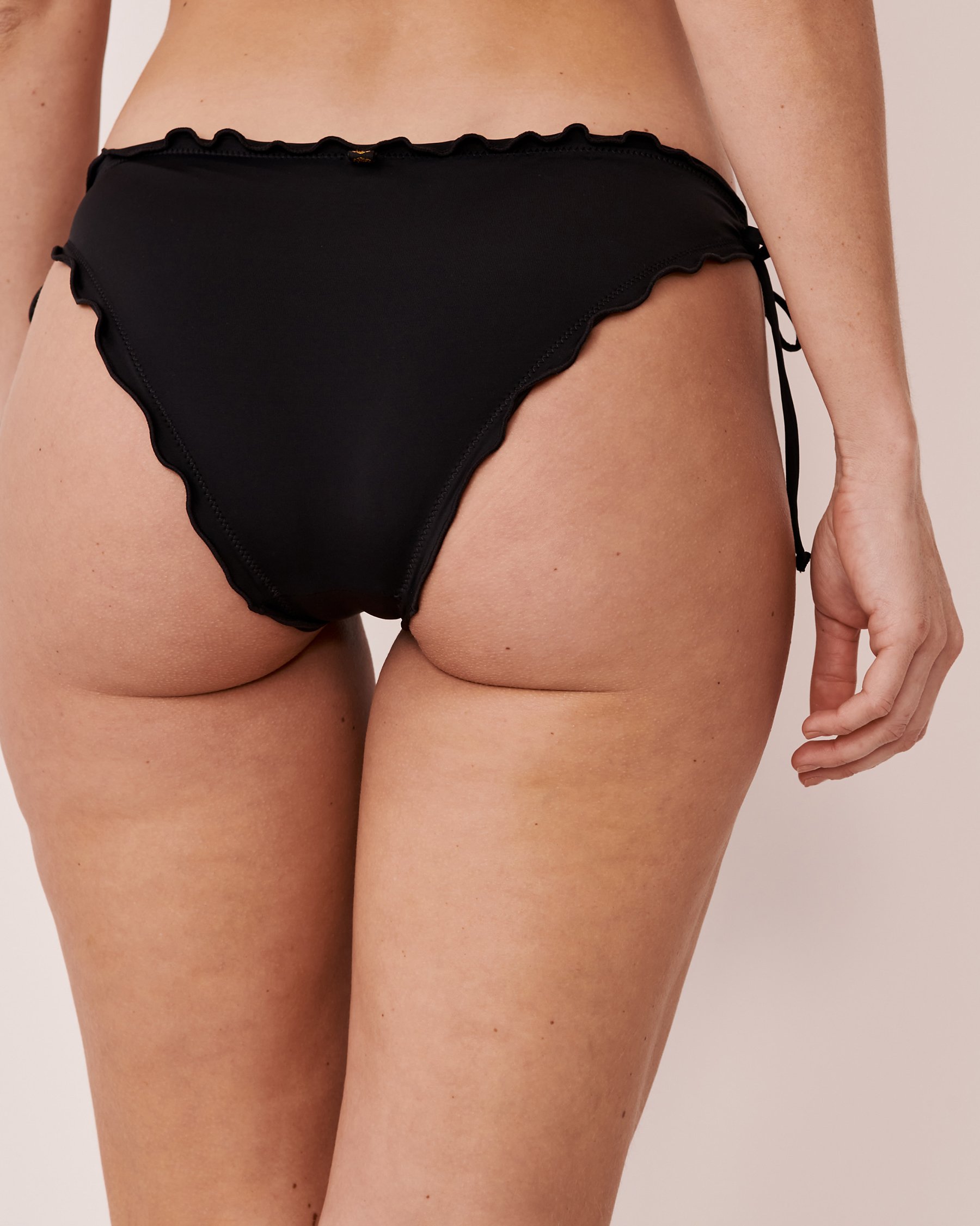 LA VIE EN ROSE AQUA SOLID Brazilian Bikini Bottom Black 70300356 - View2