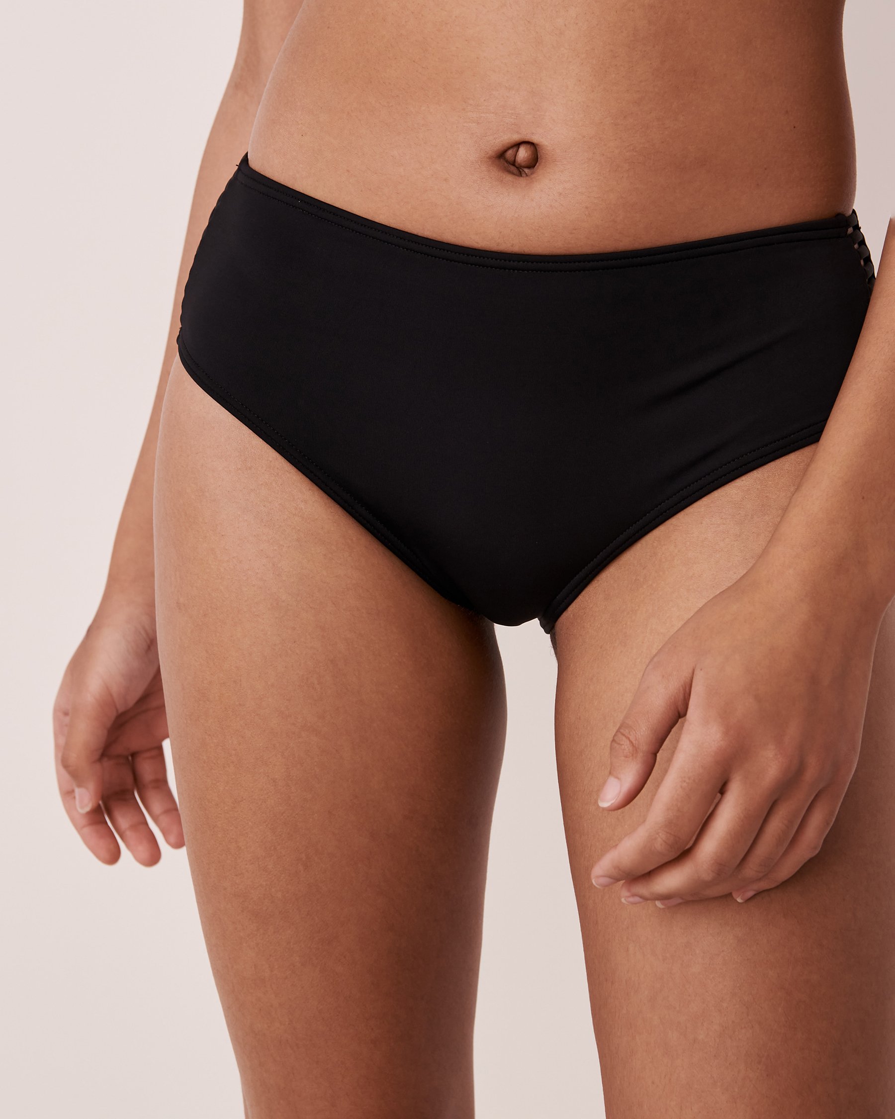 LA VIE EN ROSE AQUA Bas de bikini bandes sur les côtés SOLID Noir 70300355 - View1