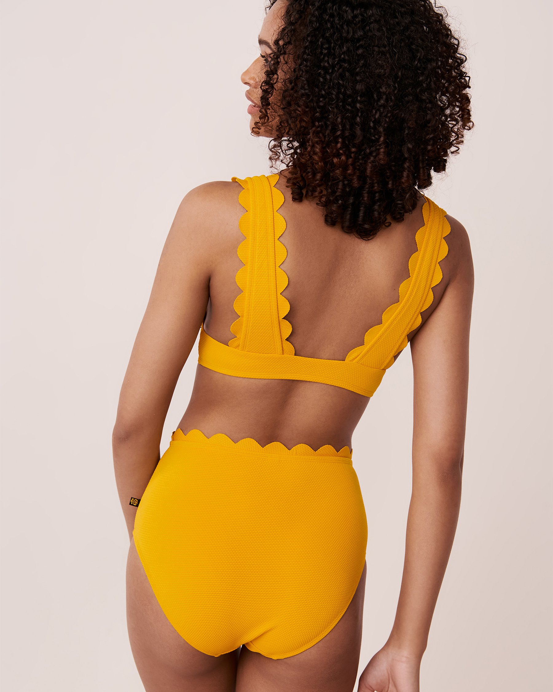 LA VIE EN ROSE AQUA TEXTURED POPCORN Triangle Bikini Top Mango mojito 70100357 - View3