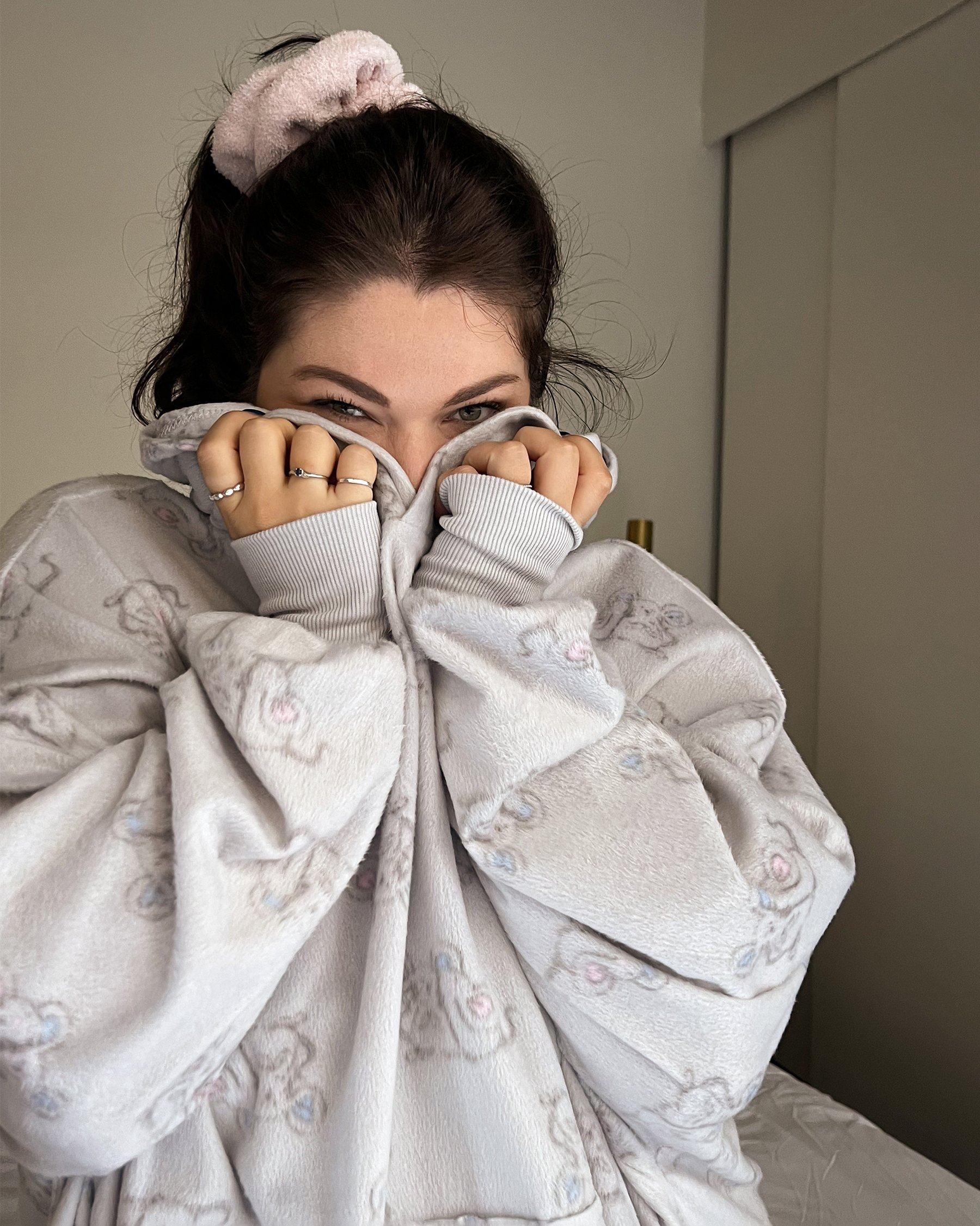 LA VIE EN ROSE Chandail à capuchon surdimensionné en peluche douce Souris mignonne 40700253 - Voir5