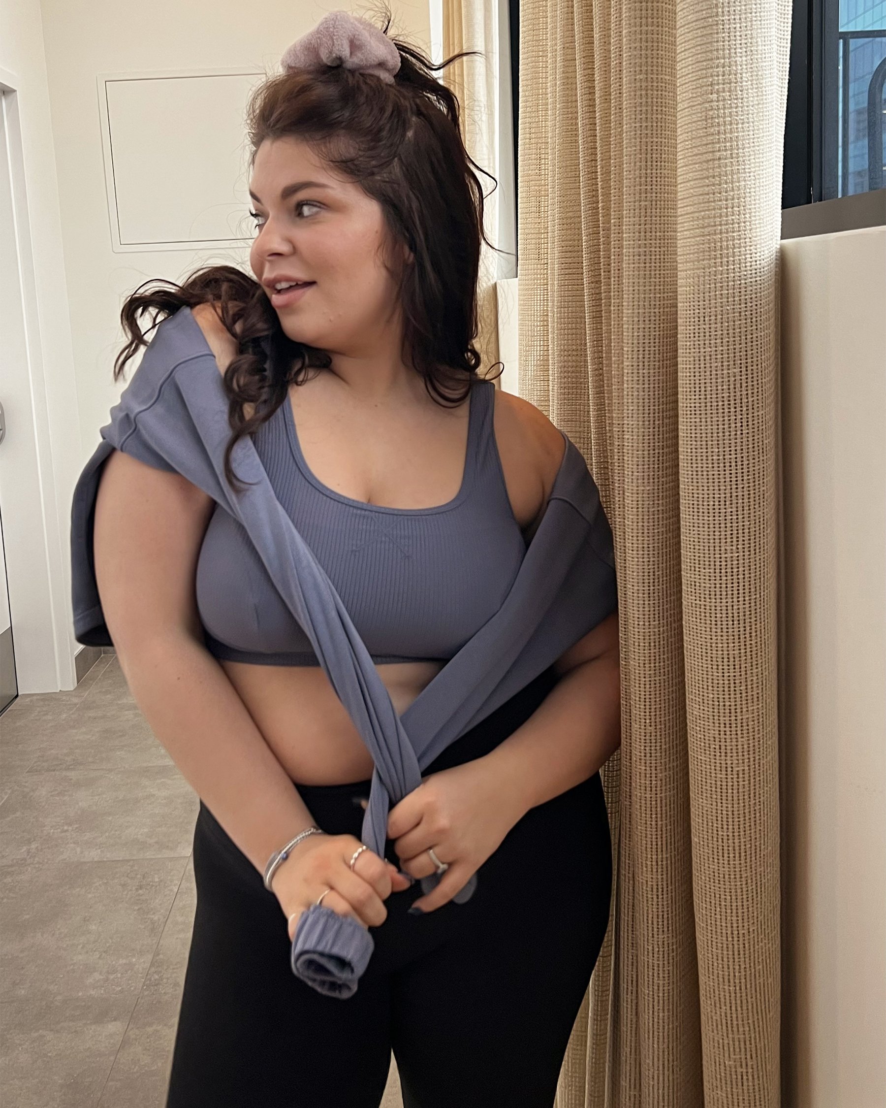 LA VIE EN ROSE Low Impact Ribbed Sports Tank Icy blue 10200223 - View4