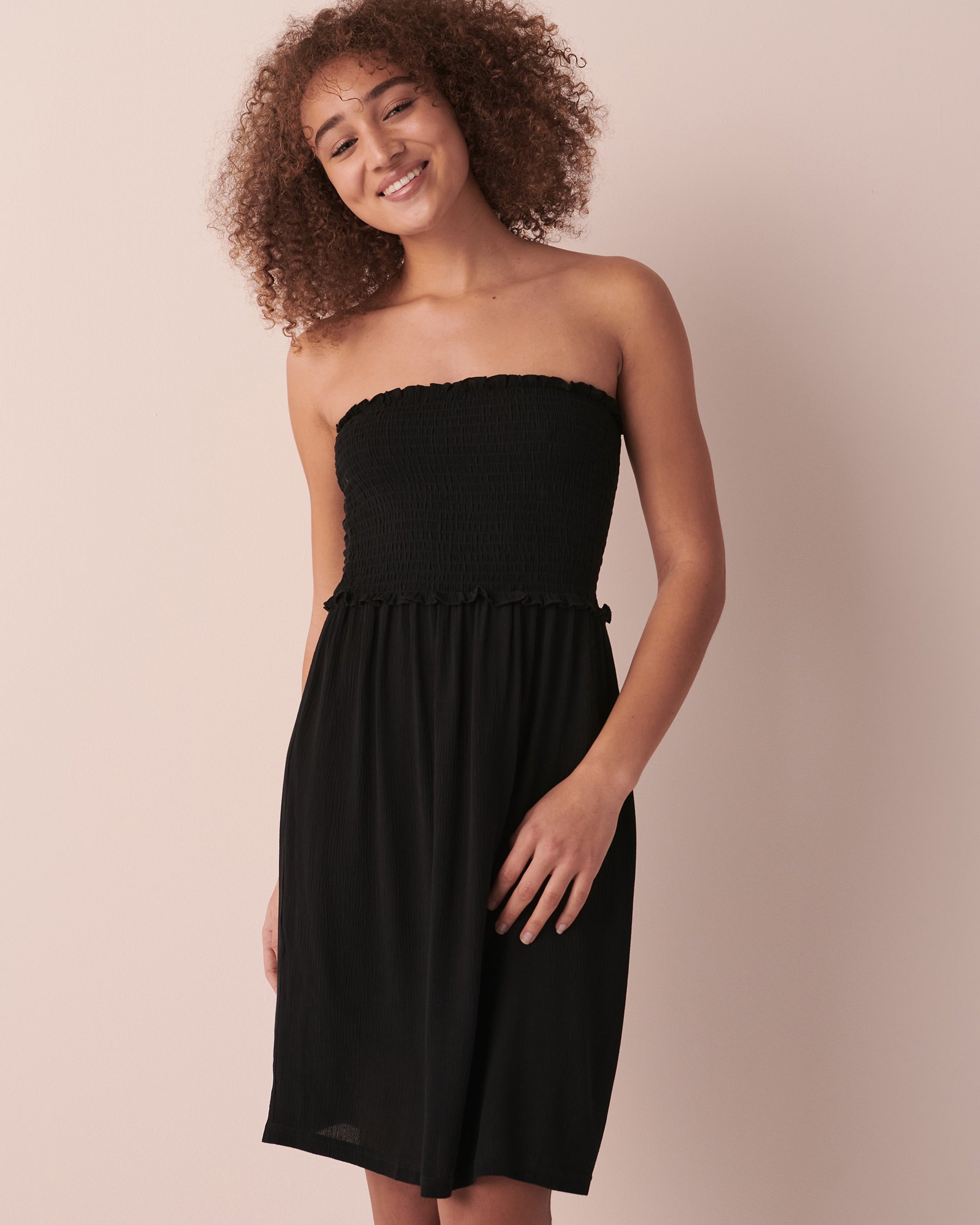 LA VIE EN ROSE AQUA Mini robe sans bretelles Noir 80300063 - Voir1