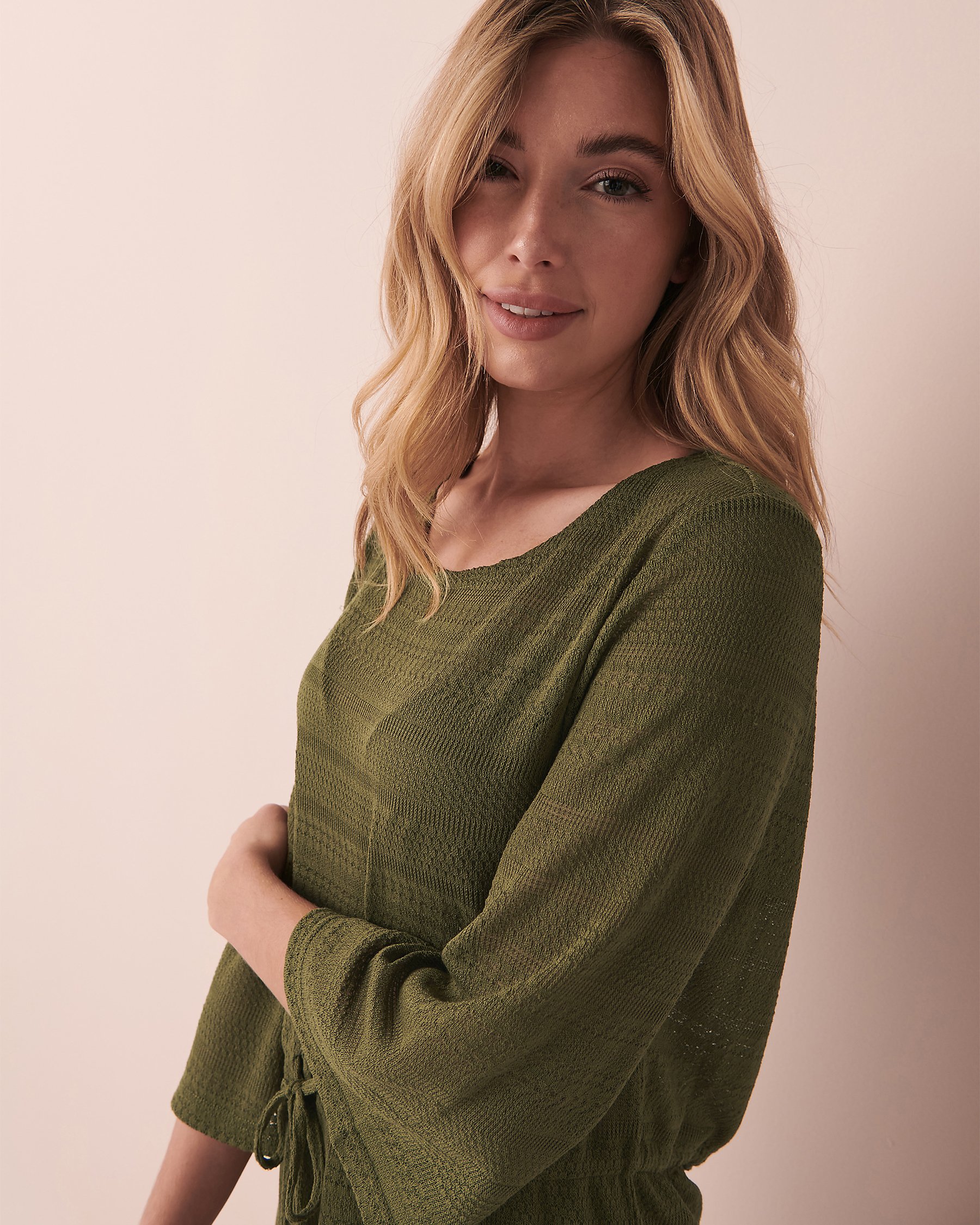 LA VIE EN ROSE AQUA Tricot Tunic Olive 80400032 - View4