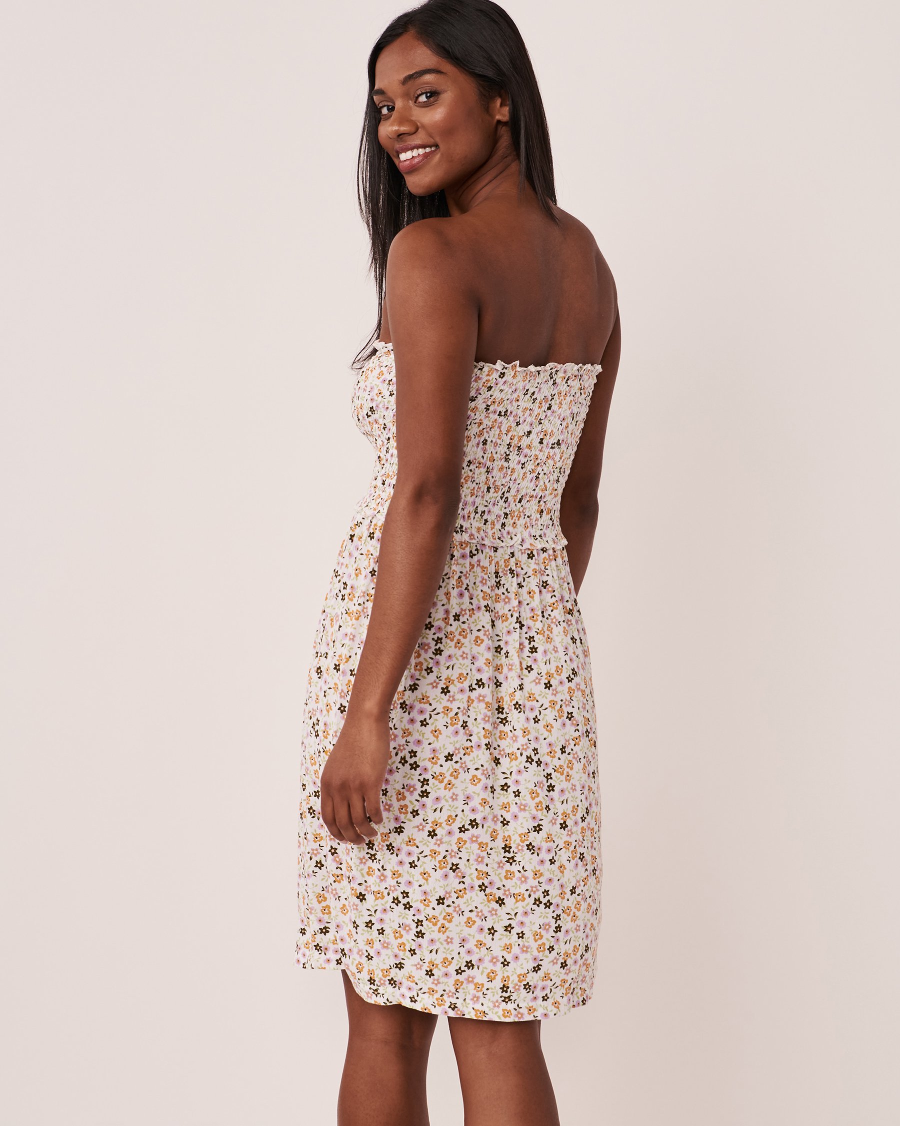 LA VIE EN ROSE AQUA Mini robe sans bretelles Floral miniature 80300063 - Voir2