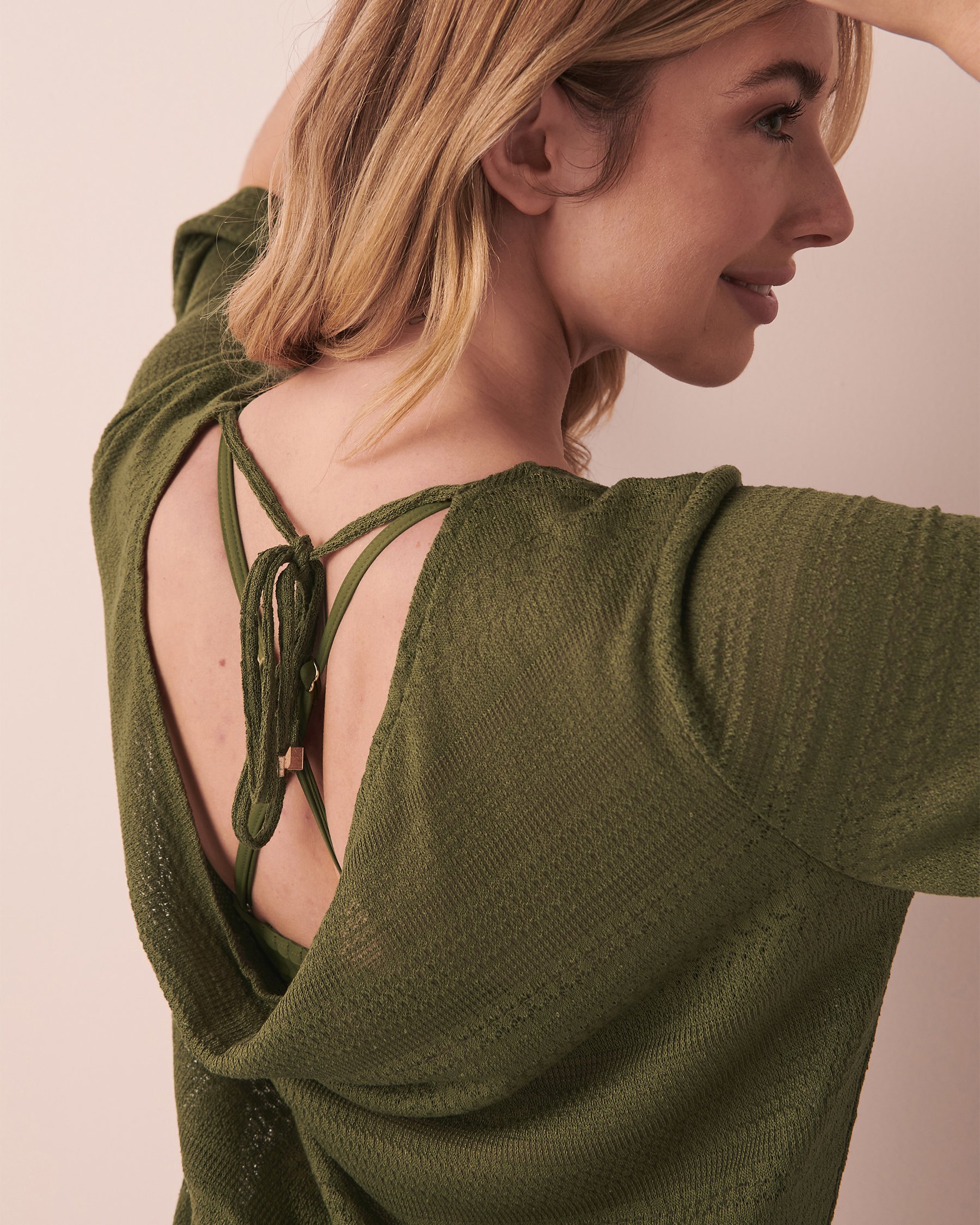 LA VIE EN ROSE AQUA Tricot Tunic Olive 80400032 - View3