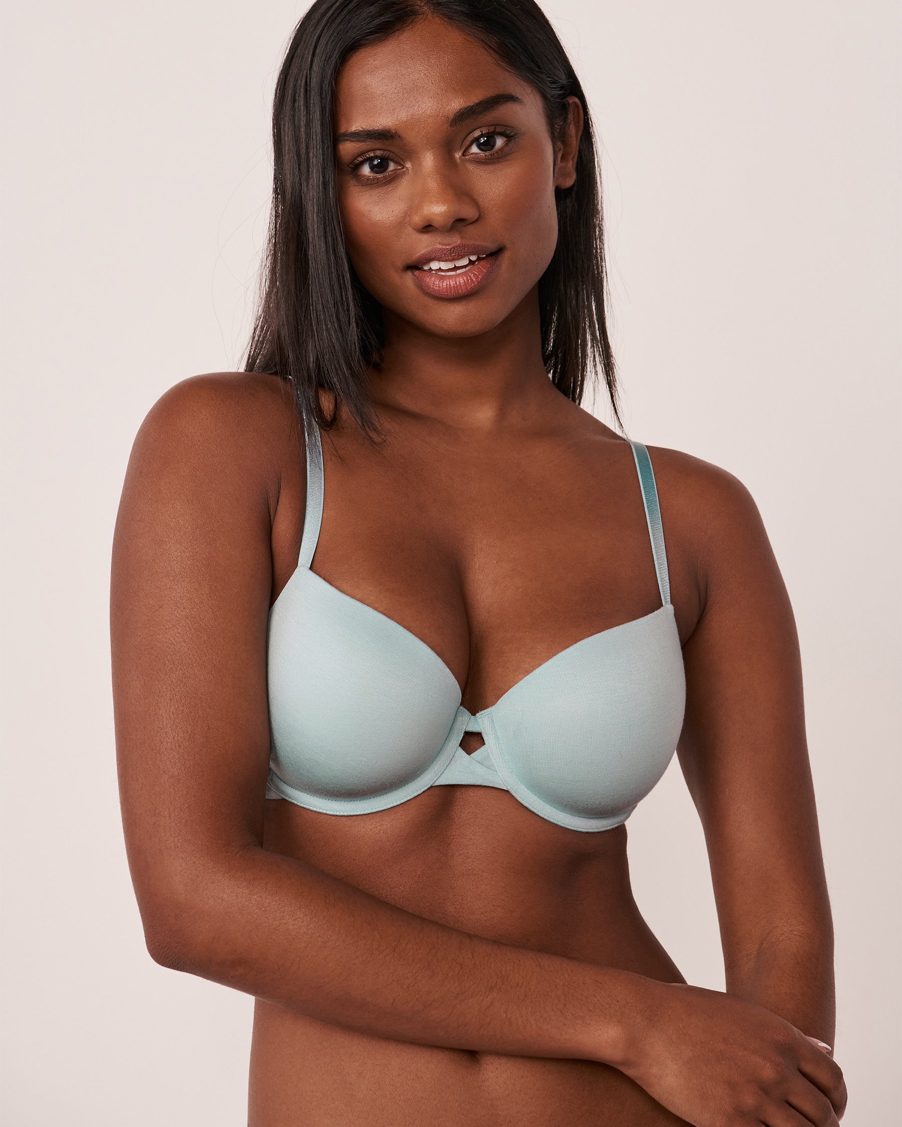 LA VIE EN ROSE Lightly Lined Demi Modal Bra Ocean blue 10200239 - View3