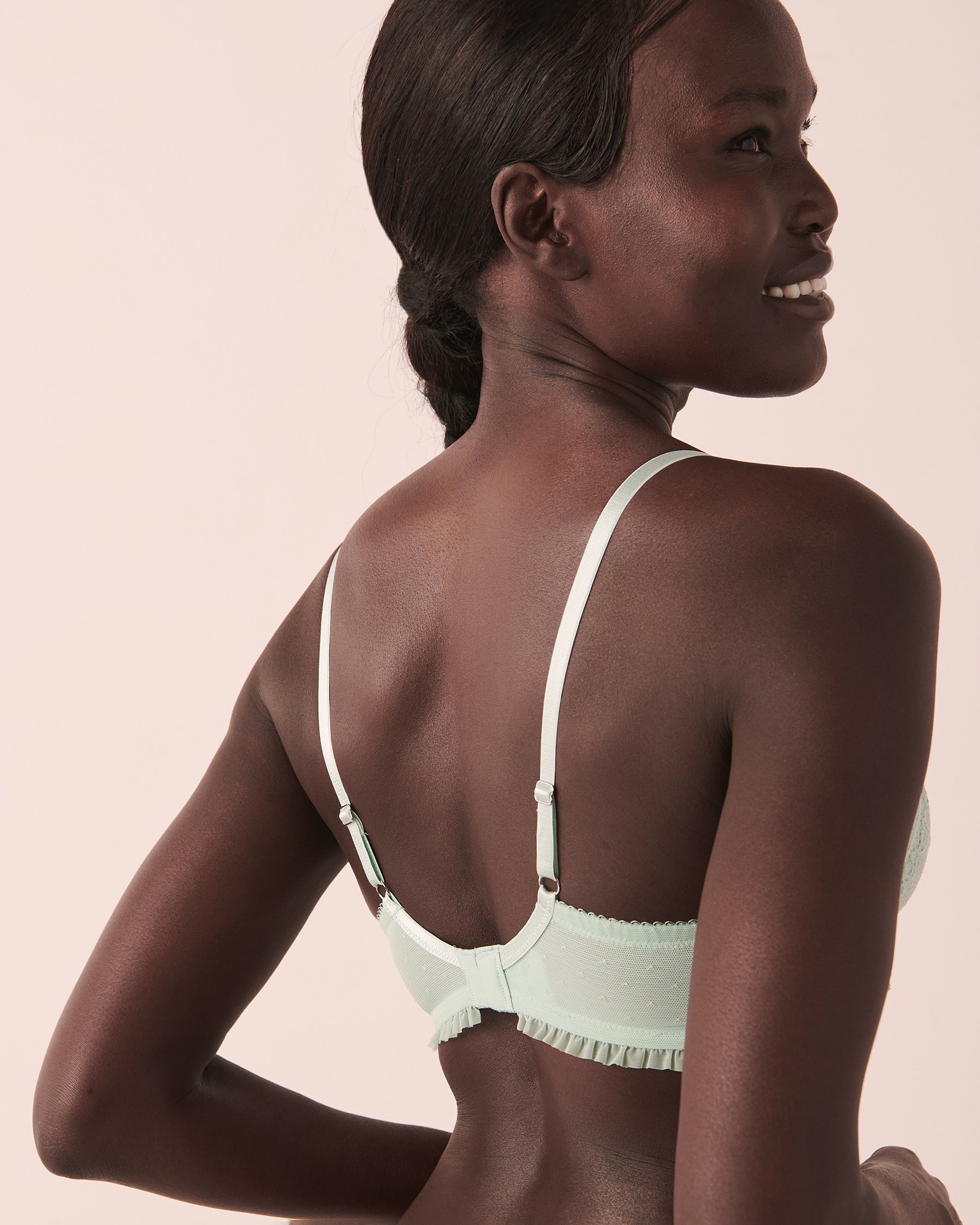 LA VIE EN ROSE Lightly Lined Lace Detail Bra Cool mint 10200243 - View2
