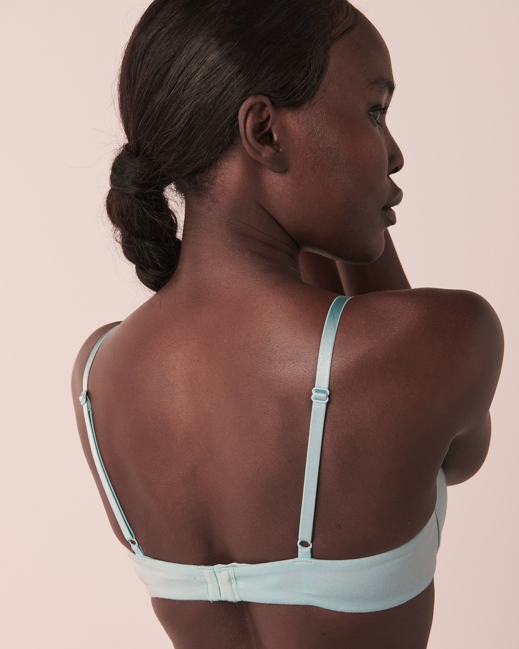 LA VIE EN ROSE Soutien-gorge push-up demi-buste en modal Bleu océan 10300091 - Voir2