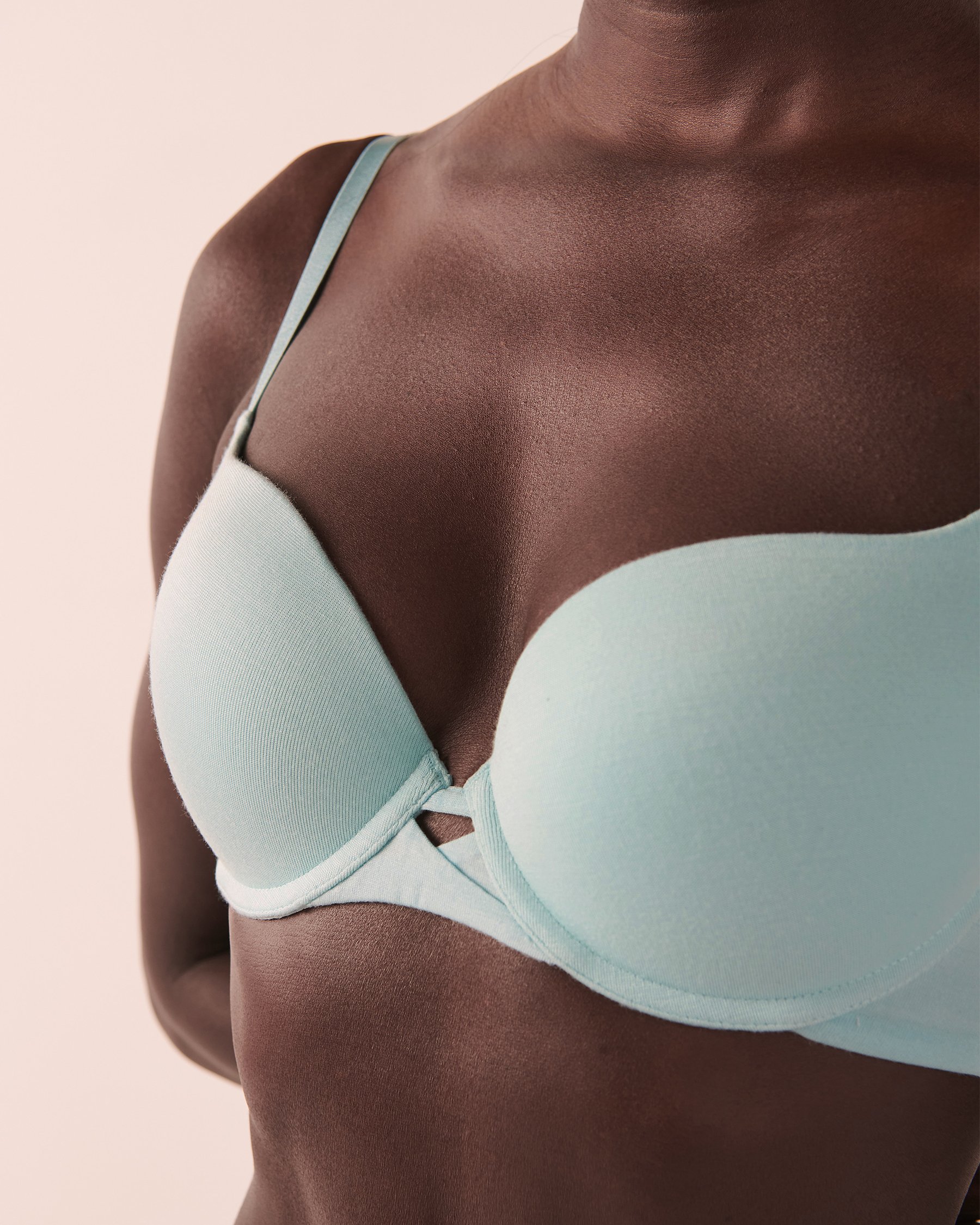 LA VIE EN ROSE Soutien-gorge push-up demi-buste en modal Bleu océan 10300091 - Voir3