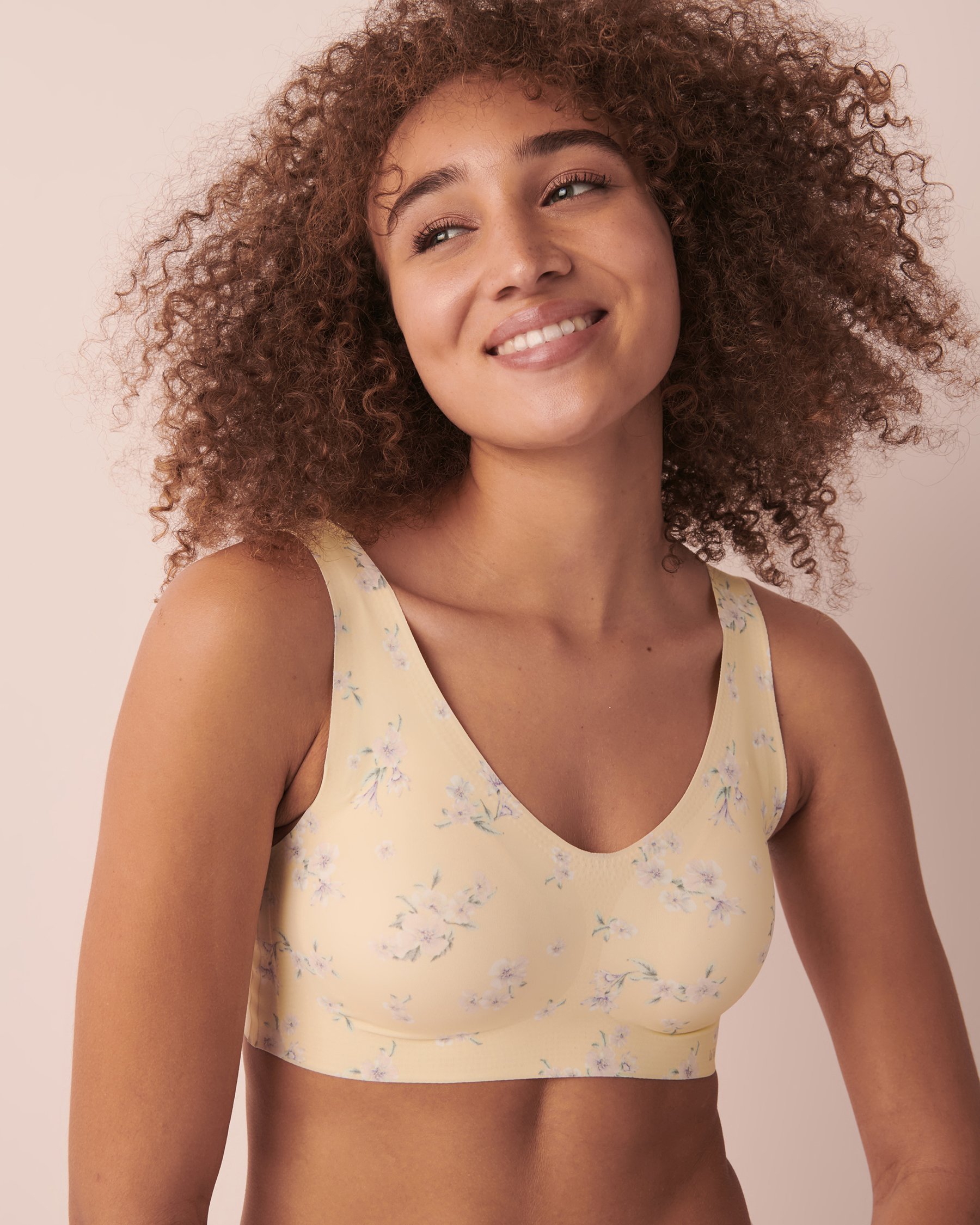 LA VIE EN ROSE Push-up Lounge Tank Bra Yellow floral 10300098 - View1