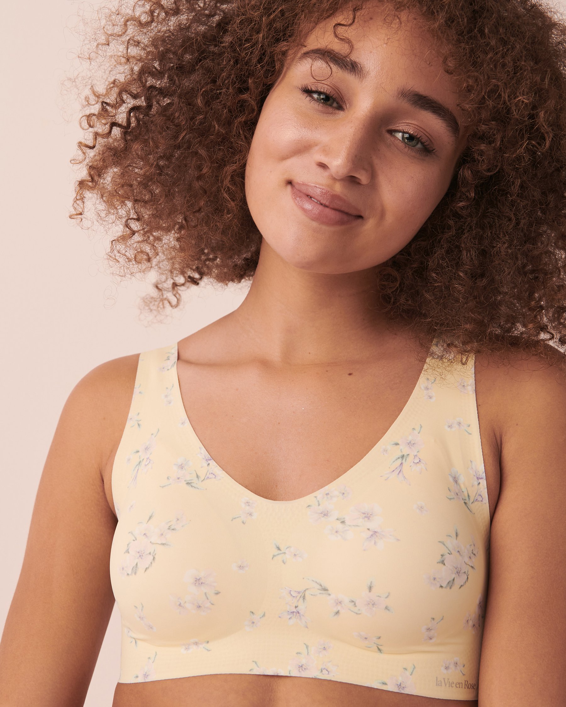 LA VIE EN ROSE Push-up Lounge Tank Bra Yellow floral 10300098 - View3