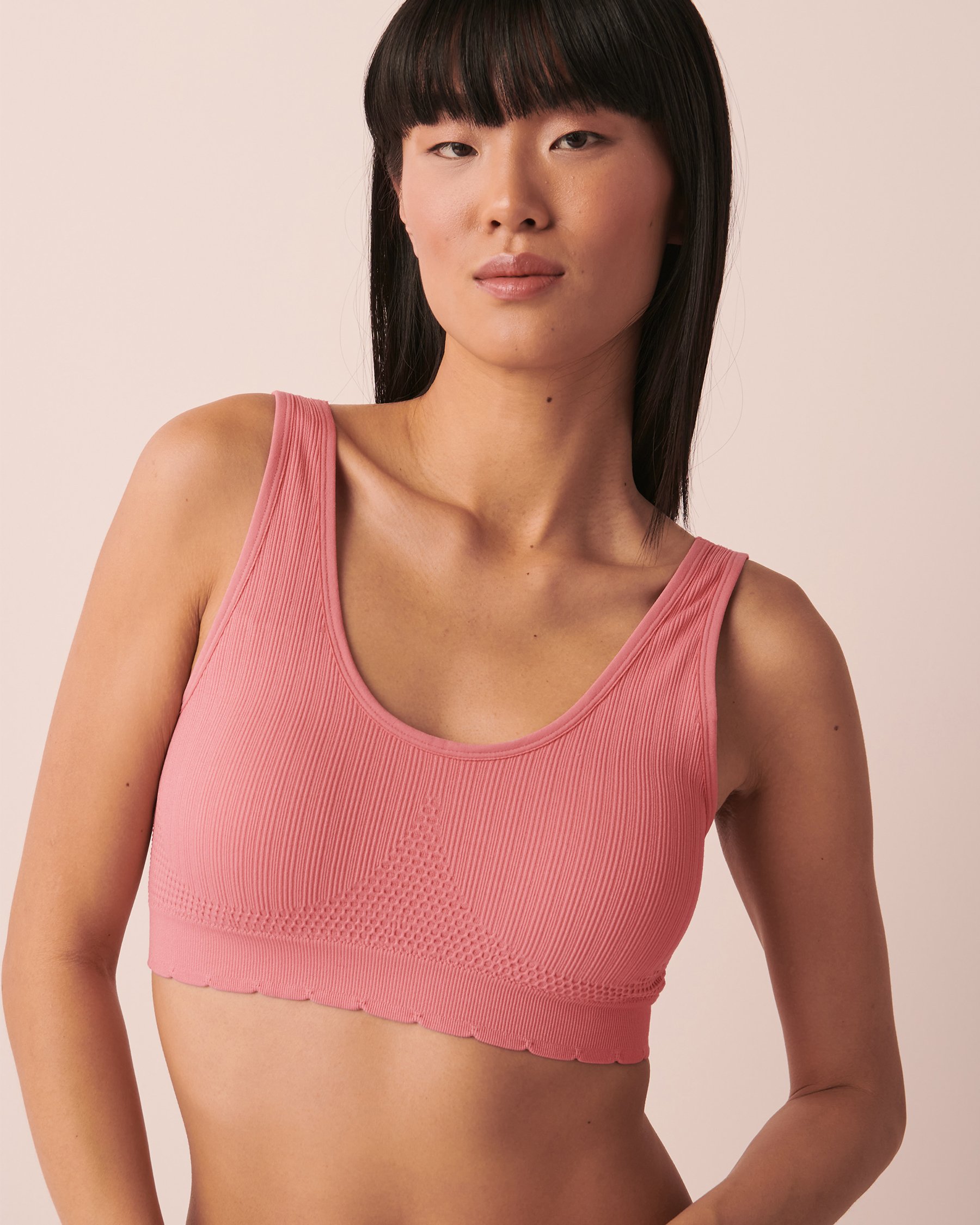 LA VIE EN ROSE Soutien-gorge de sport sans coutures impact léger Rose foncé 10200245 - View3