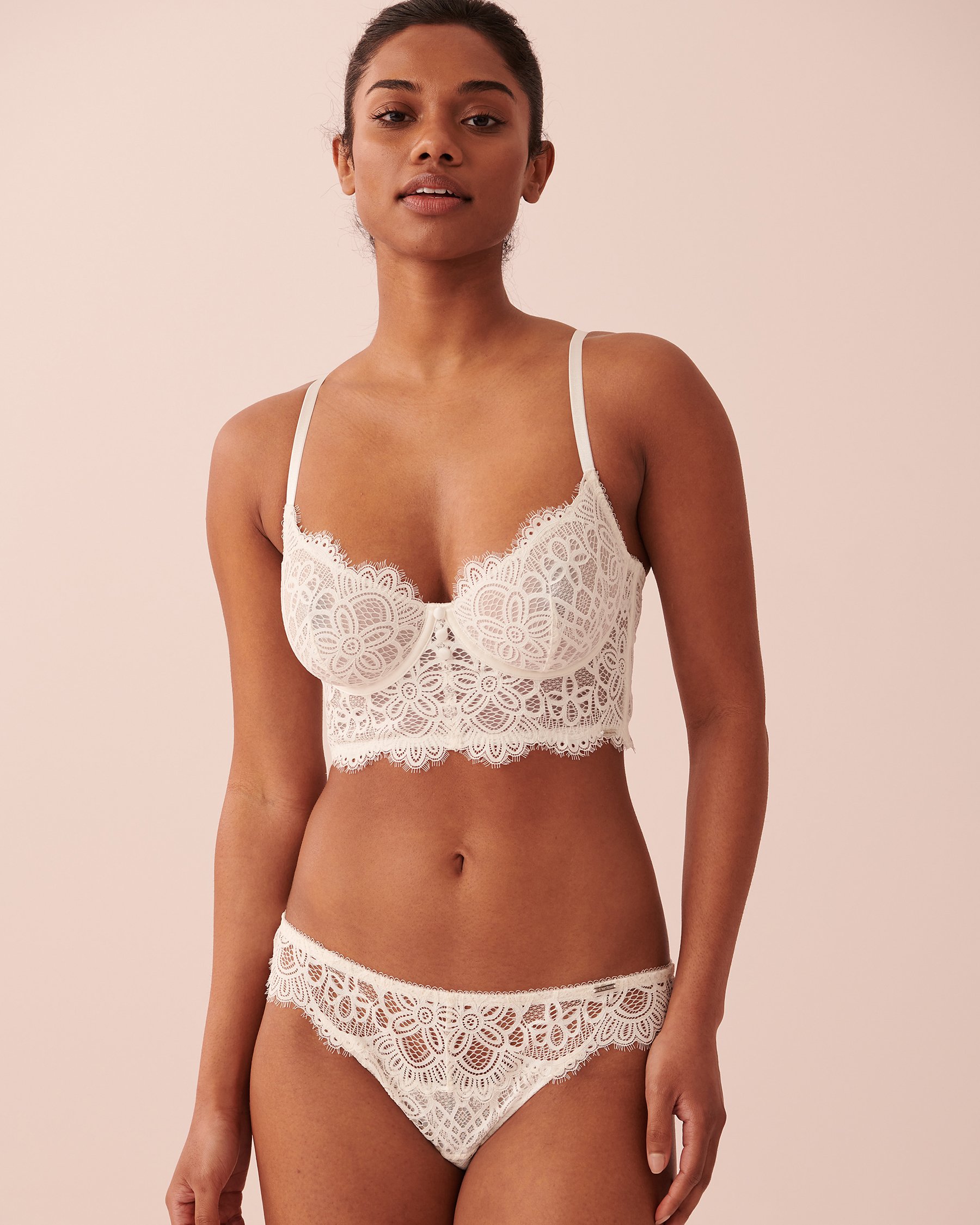 LA VIE EN ROSE Unlined Corset Effect Bra Snow white 10100106 - View3