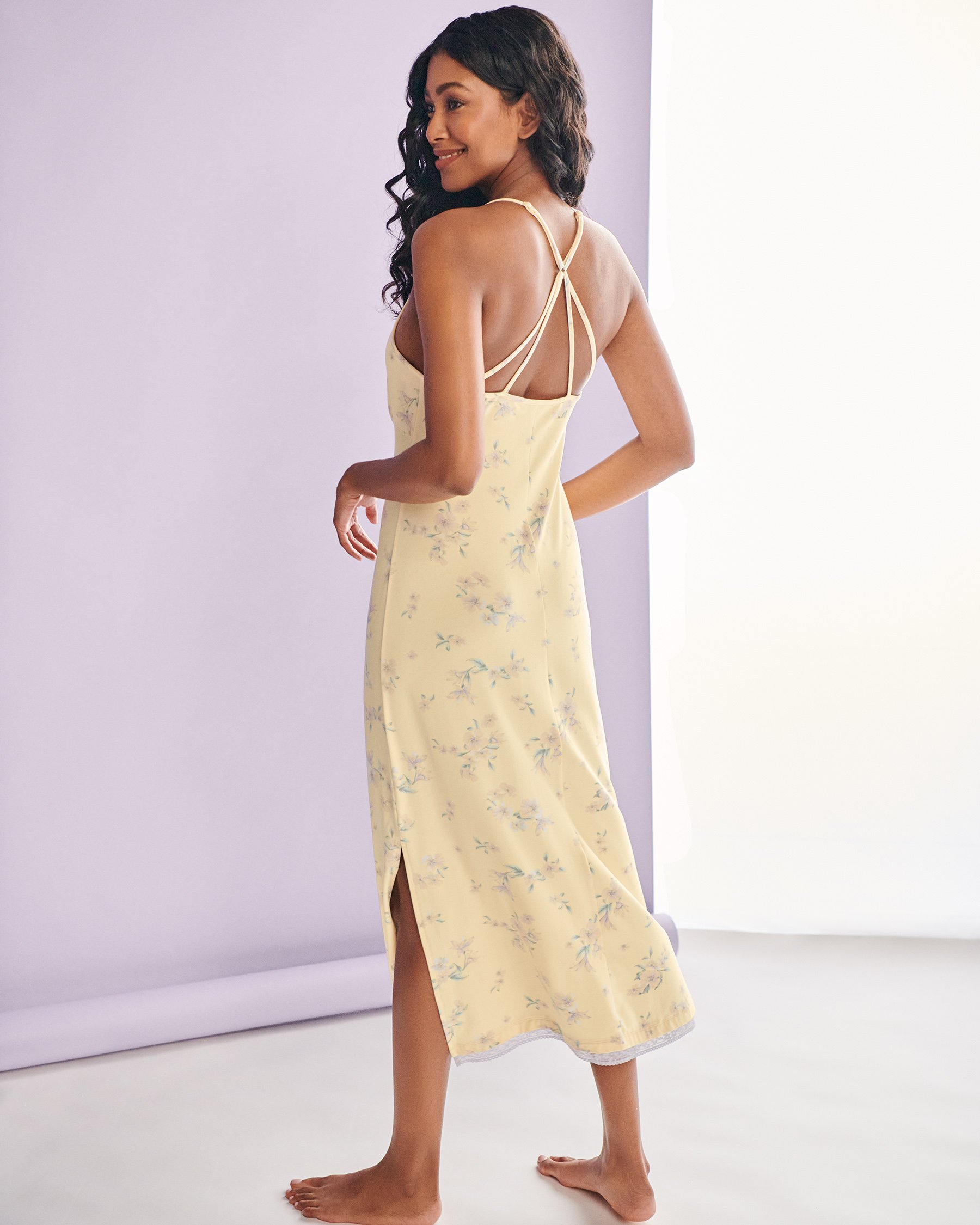 LA VIE EN ROSE Super Soft Maxi Lenght Nightie Lilac oasis 40500256 - View2