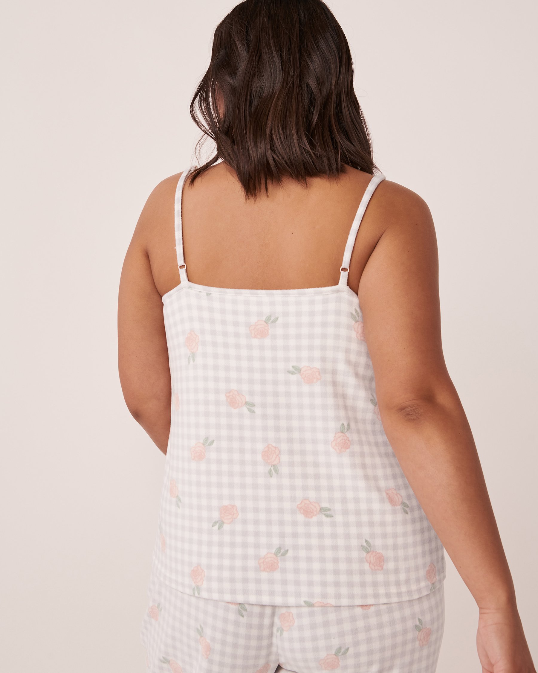 LA VIE EN ROSE Recycled Fibers Lace Trim Cami Vichy and roses 40100412 - View6