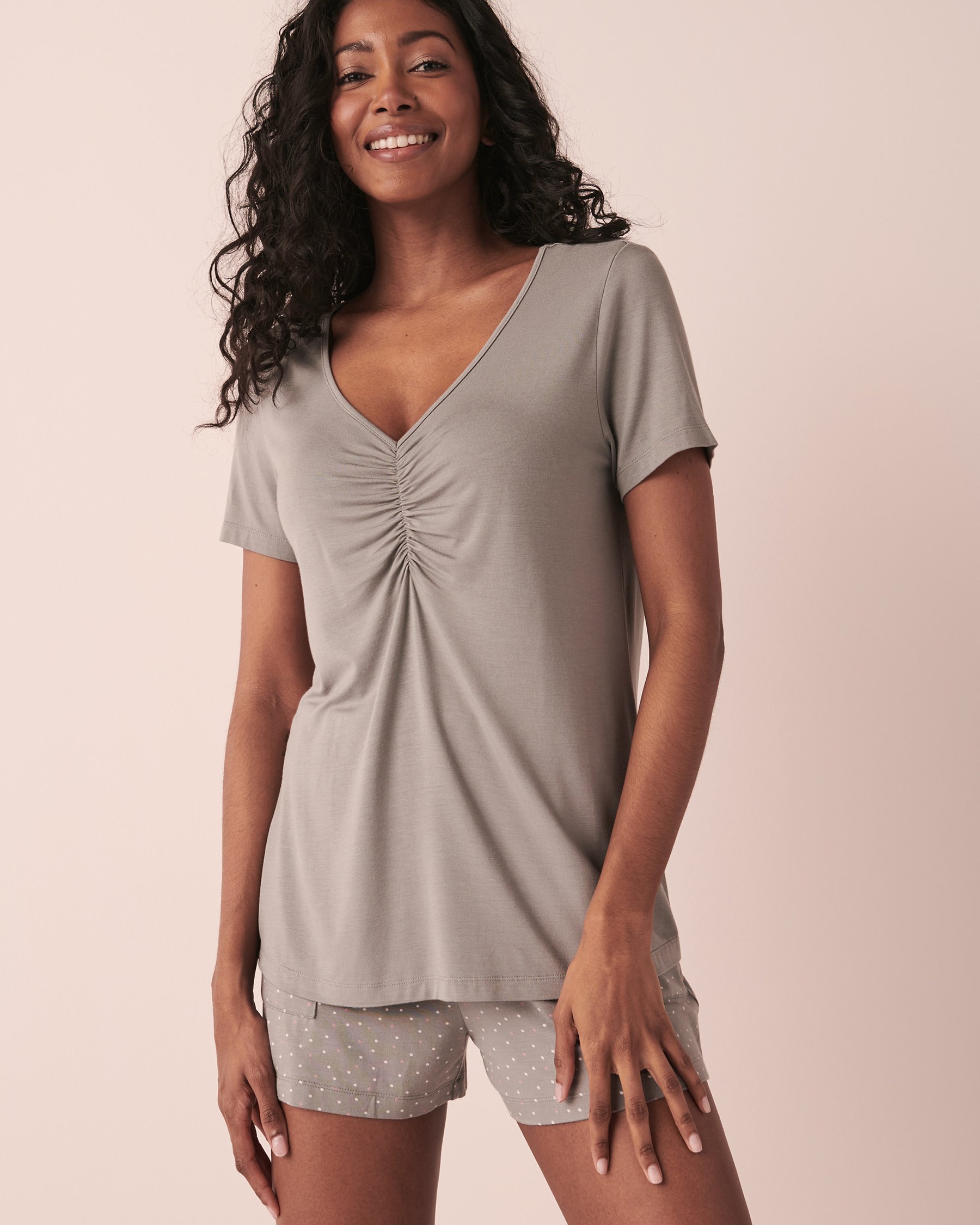 LA VIE EN ROSE Bamboo T-shirt Dark grey 40100422 - View1