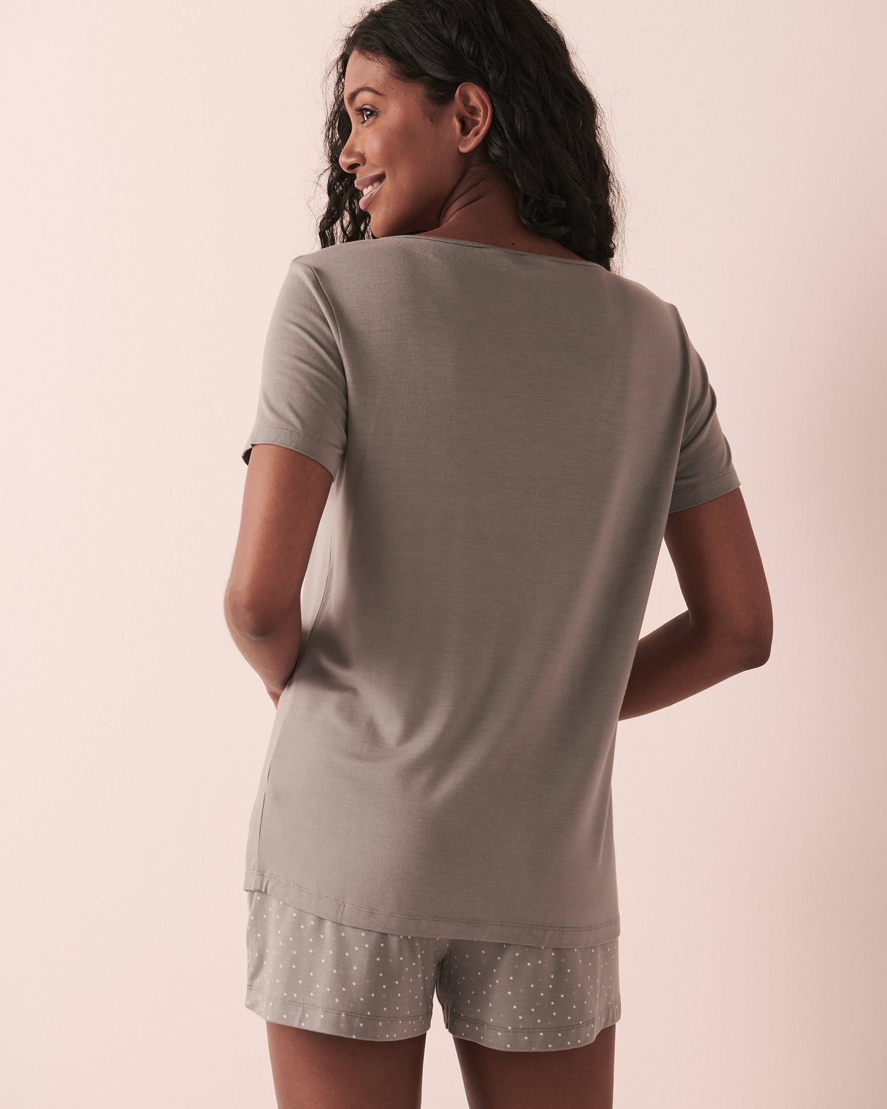 LA VIE EN ROSE Bamboo T-shirt Dark grey 40100422 - View2