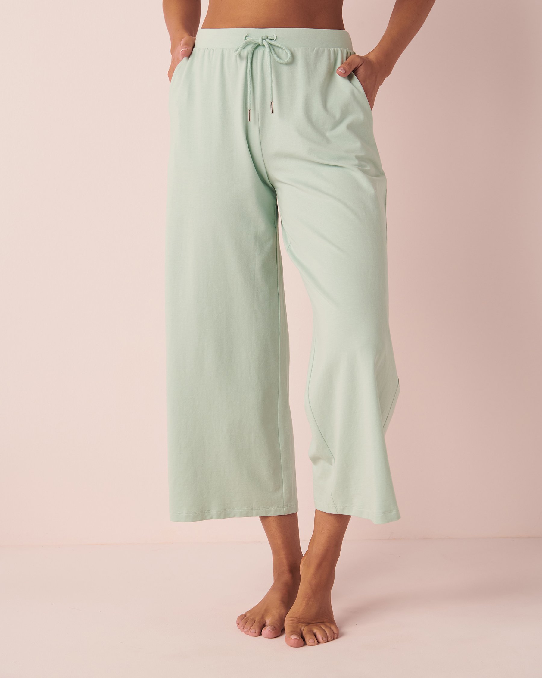 LA VIE EN ROSE Pantalon 7/8 coupe ample Menthe fraîche 40200398 - Voir1