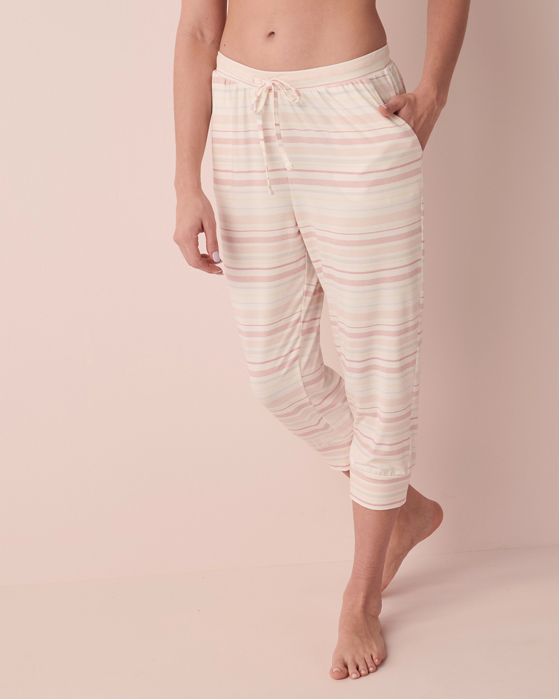 LA VIE EN ROSE Capri ajusté ultra doux Rayures multiples 40200406 - Voir1