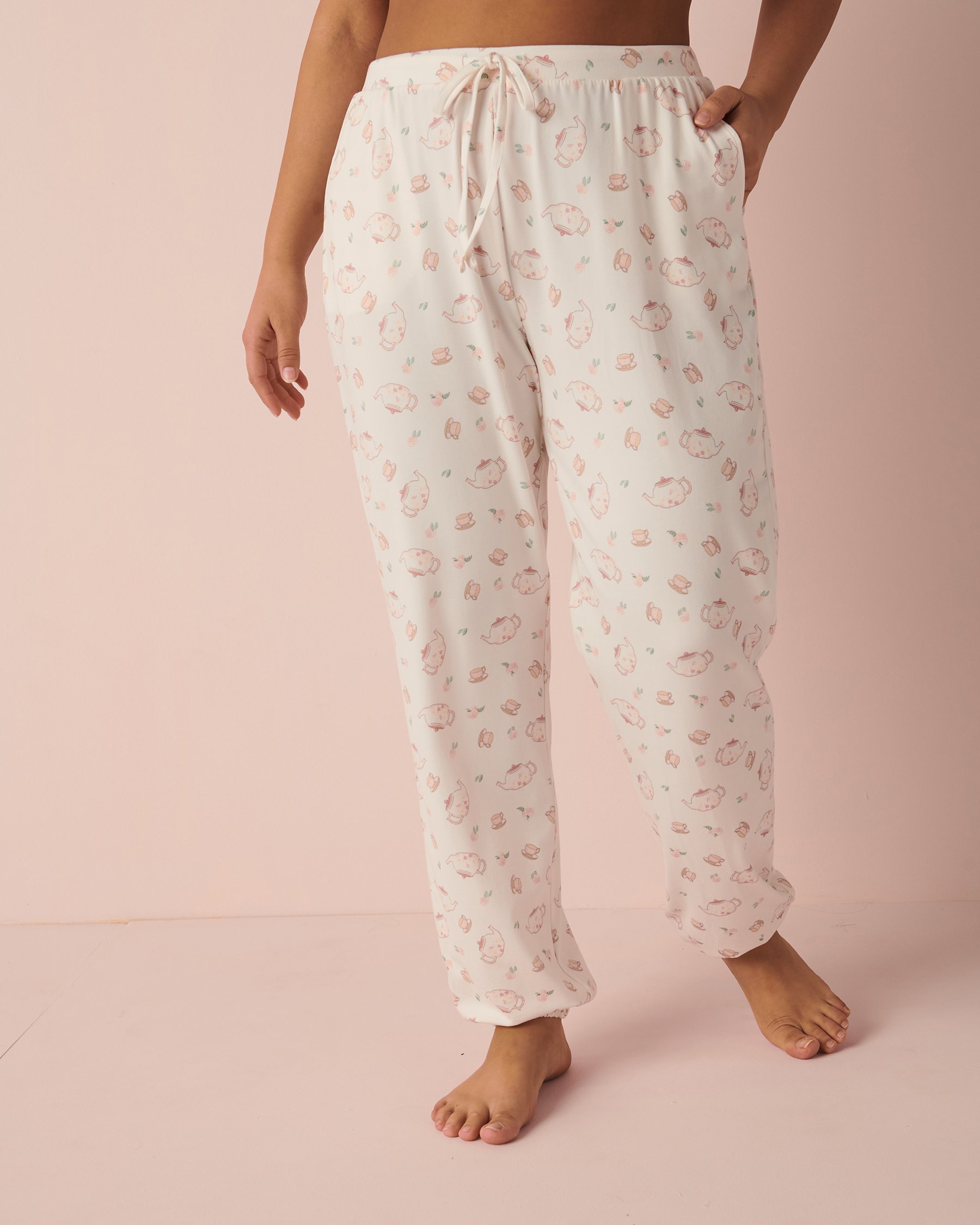 LA VIE EN ROSE Pantalon de pyjama ultra doux Tasse de thé 40200408 - Voir1