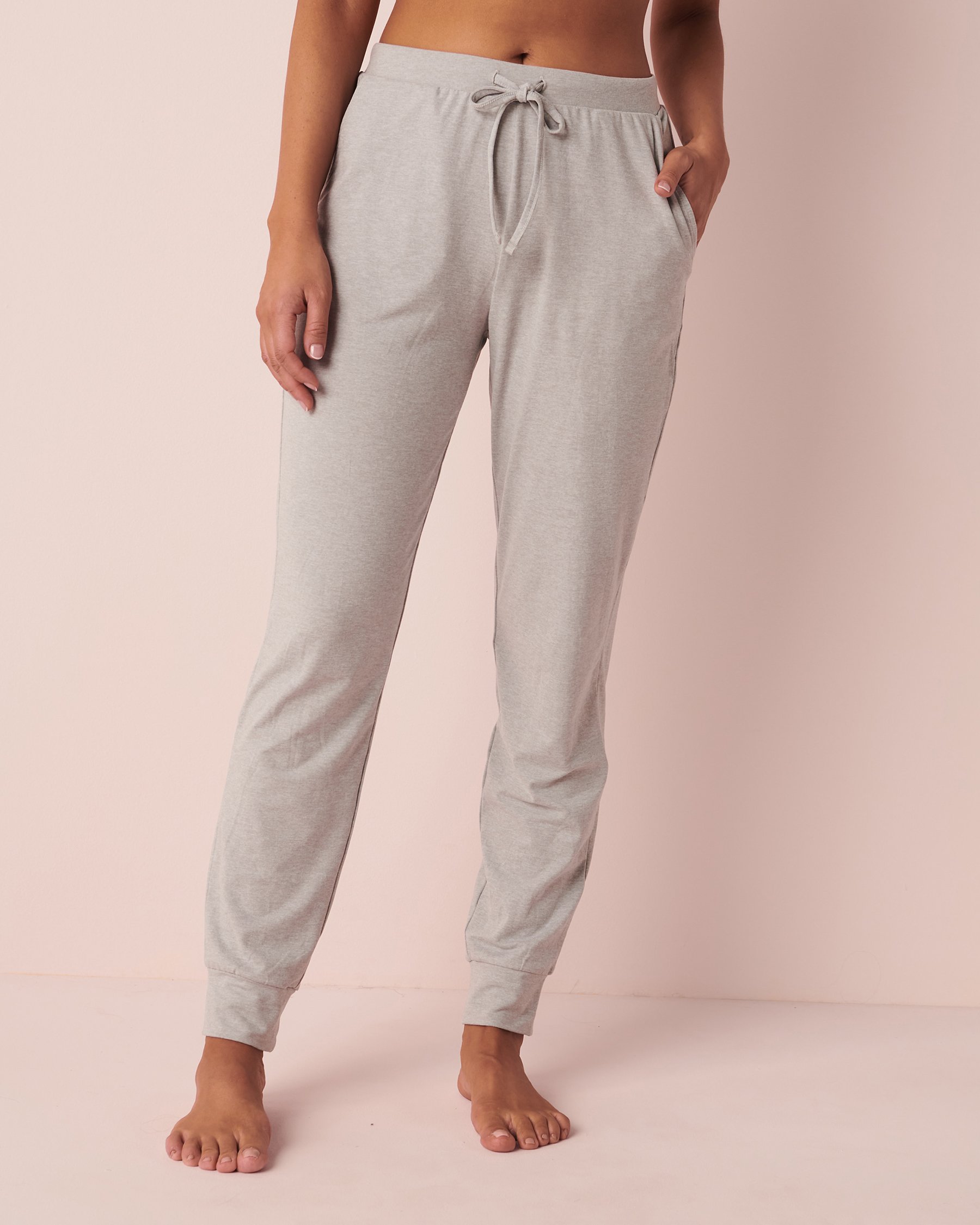 LA VIE EN ROSE Pantalon style jogger ultra doux Gris confo 40200409 - Voir1