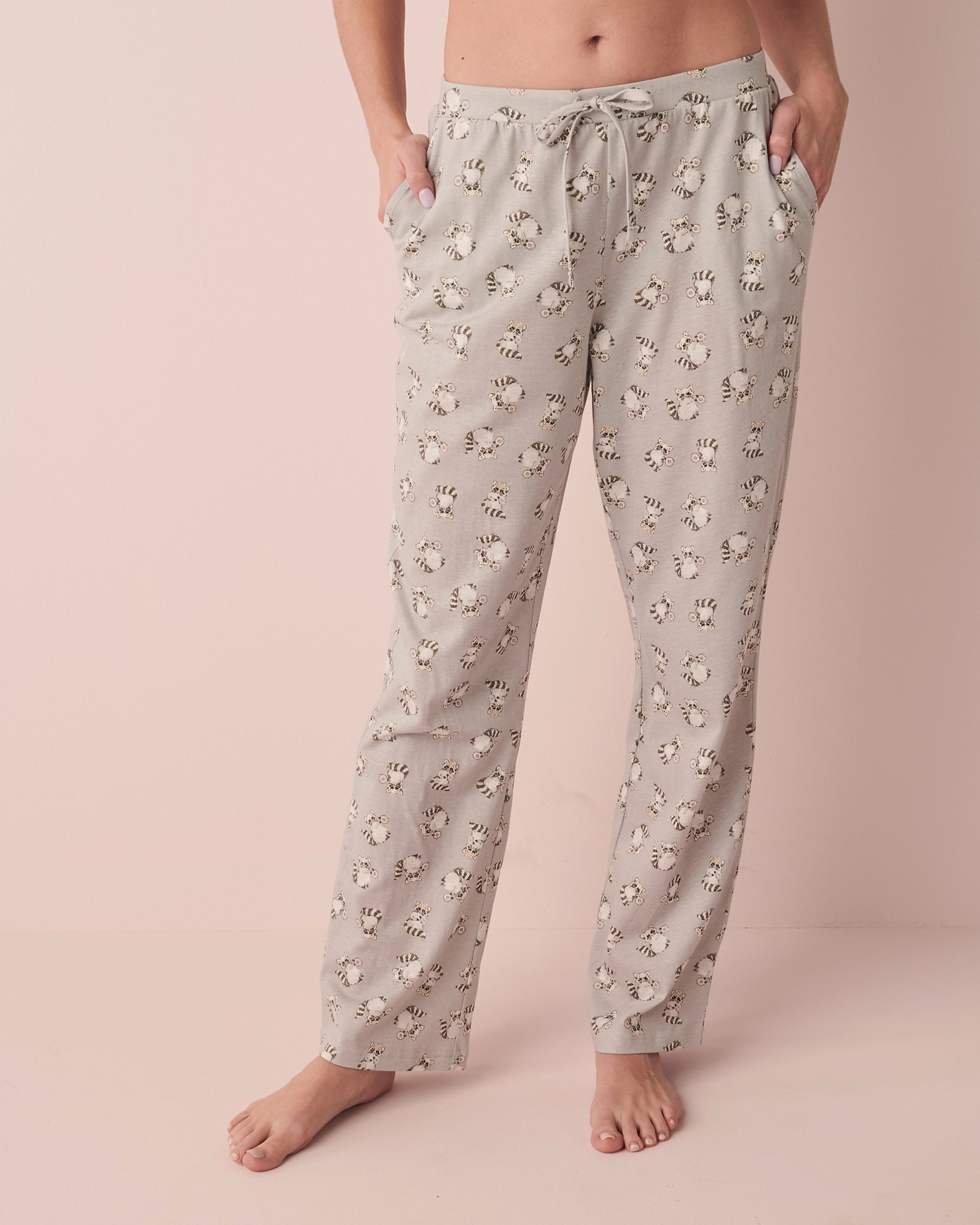 LA VIE EN ROSE Cotton Straight Leg Pant Mini raccoons 40200414 - View1