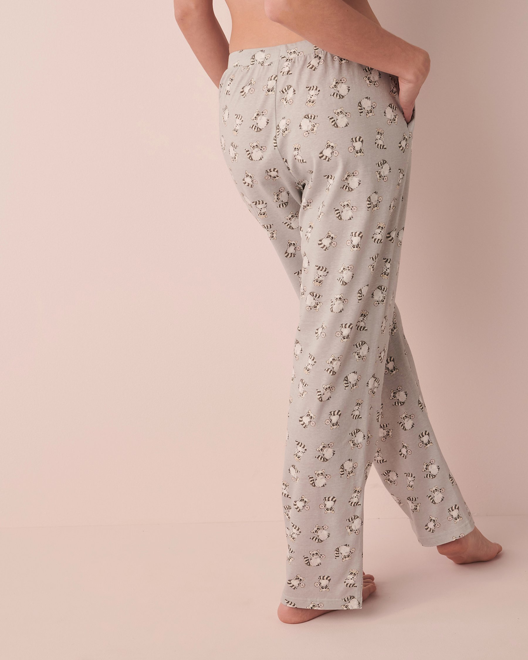 LA VIE EN ROSE Cotton Straight Leg Pant Mini raccoons 40200414 - View2