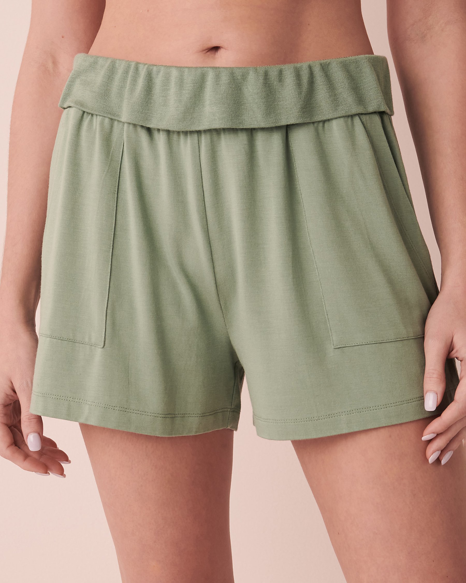LA VIE EN ROSE Short en bambou Sauge 40200415 - Voir1