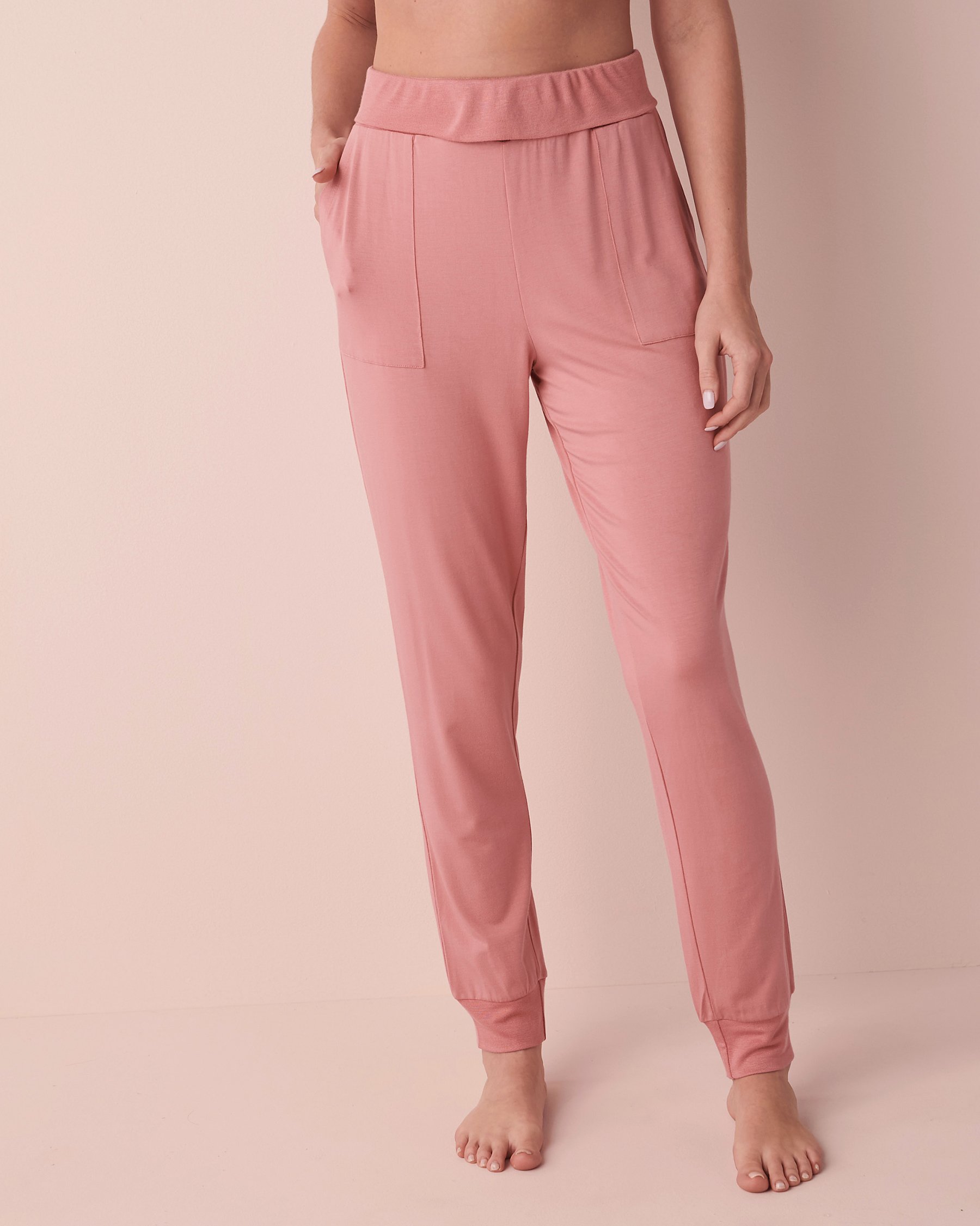 LA VIE EN ROSE Pantalon en bambou Rose foncé 40200416 - Voir1