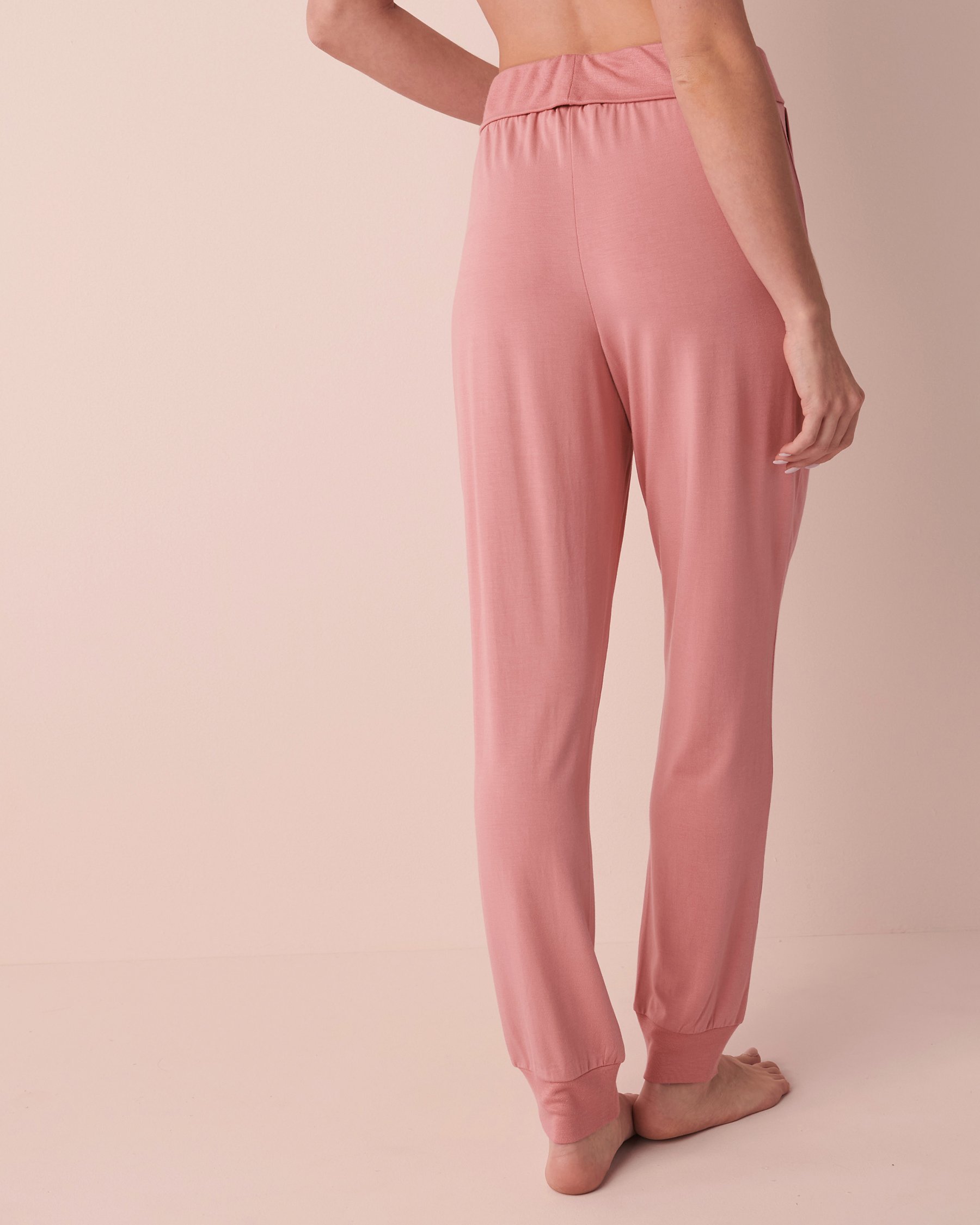 LA VIE EN ROSE Pantalon en bambou Rose foncé 40200416 - Voir2