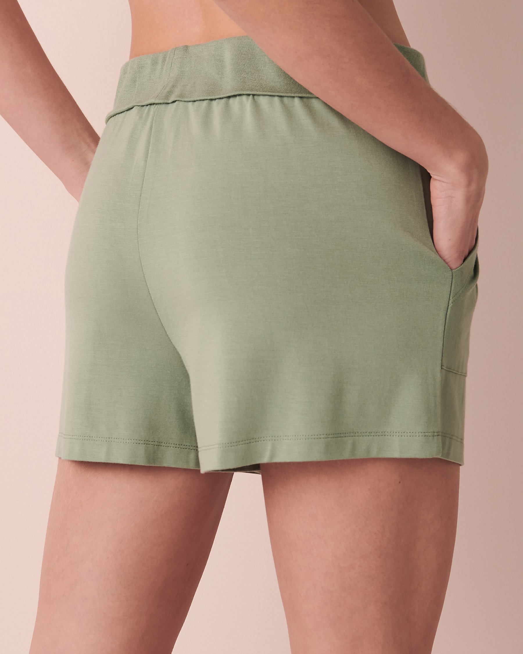 LA VIE EN ROSE Short en bambou Sauge 40200415 - View2