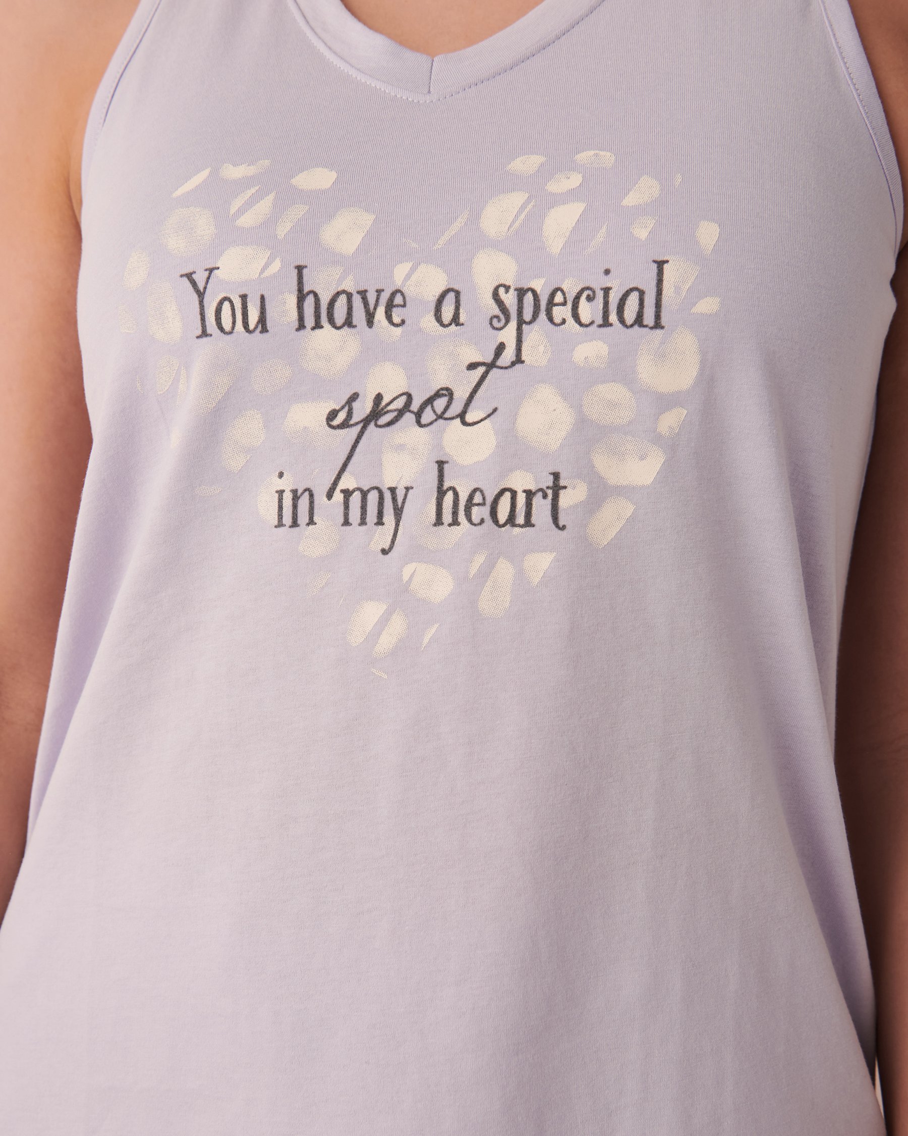 LA VIE EN ROSE Cotton V Neck Cami Lavender 40100425 - View6