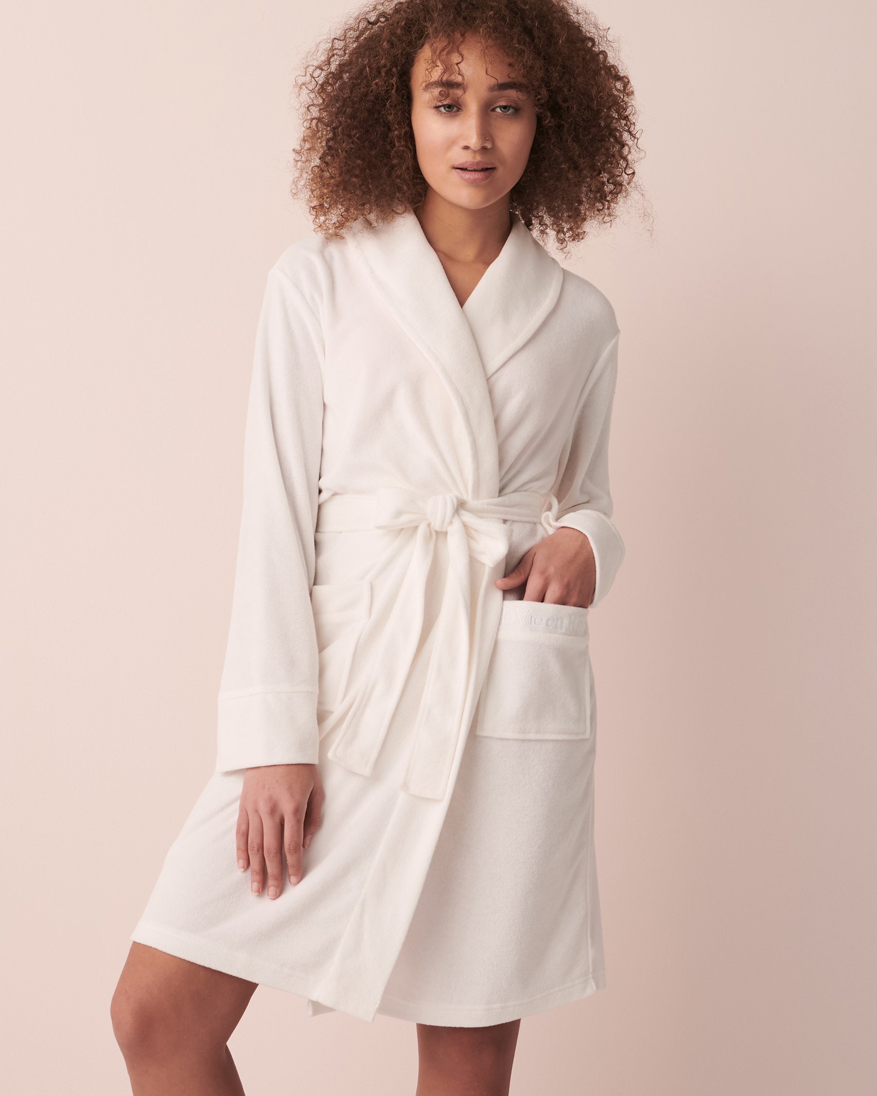 LA VIE EN ROSE Terry Spa Robe White 40600124 - View3