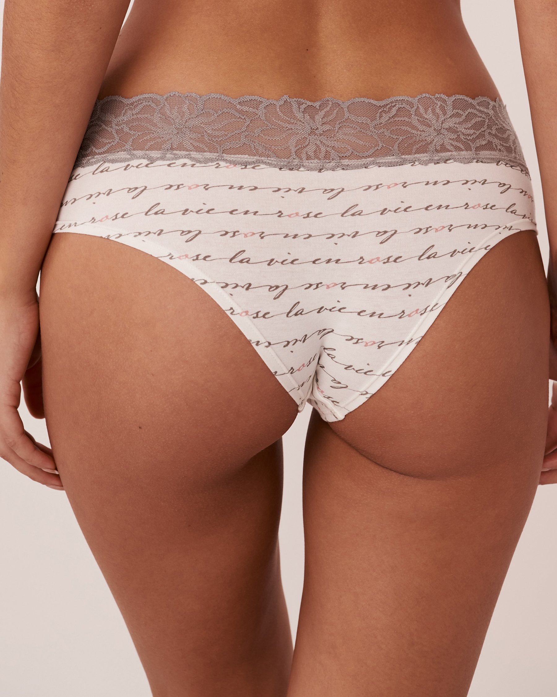 LA VIE EN ROSE Cotton and Lace Band Cheeky Panty La vie en rose 20100285 - View2