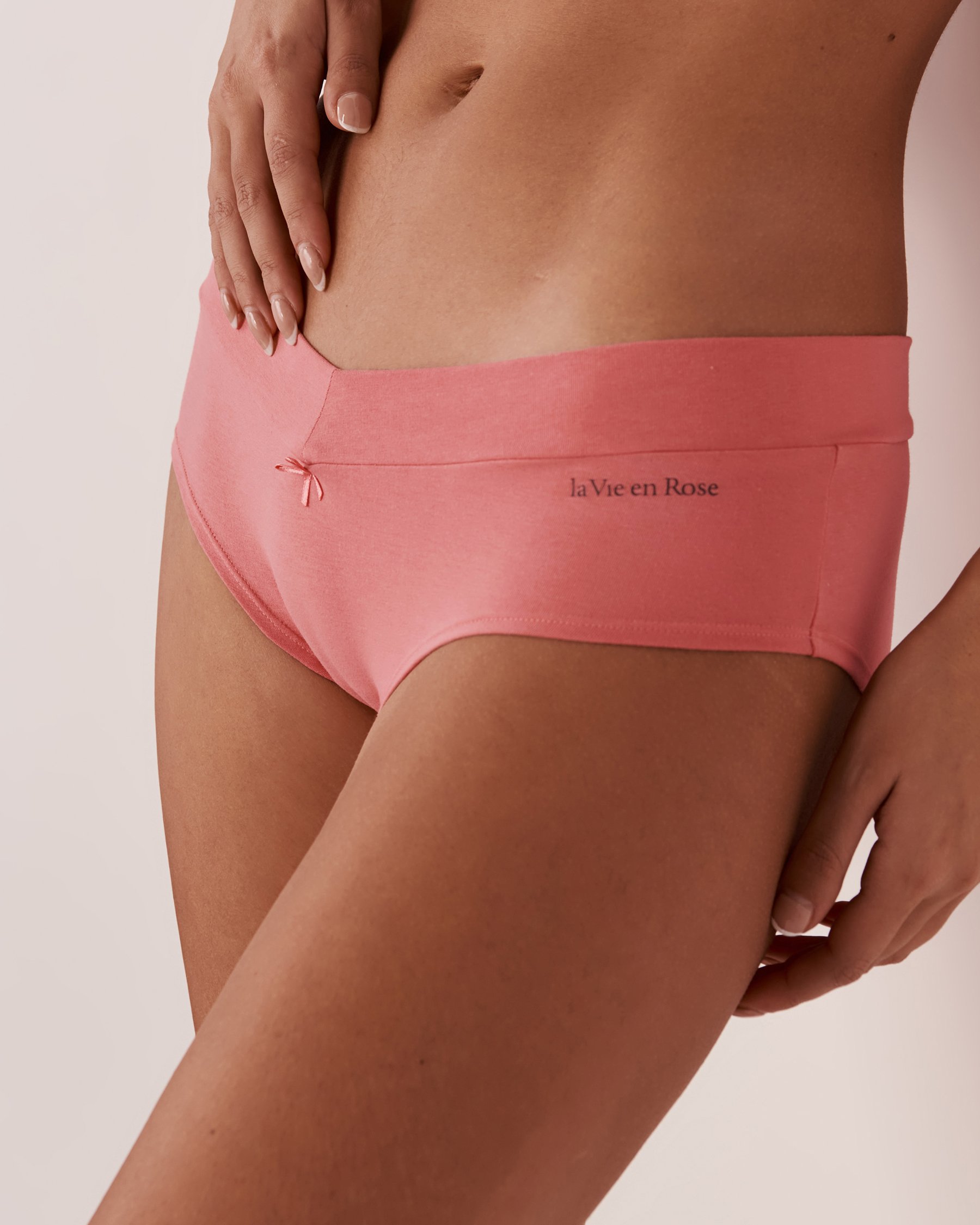 LA VIE EN ROSE Culotte aux hanches en coton Rose foncé 20100297 - Voir1