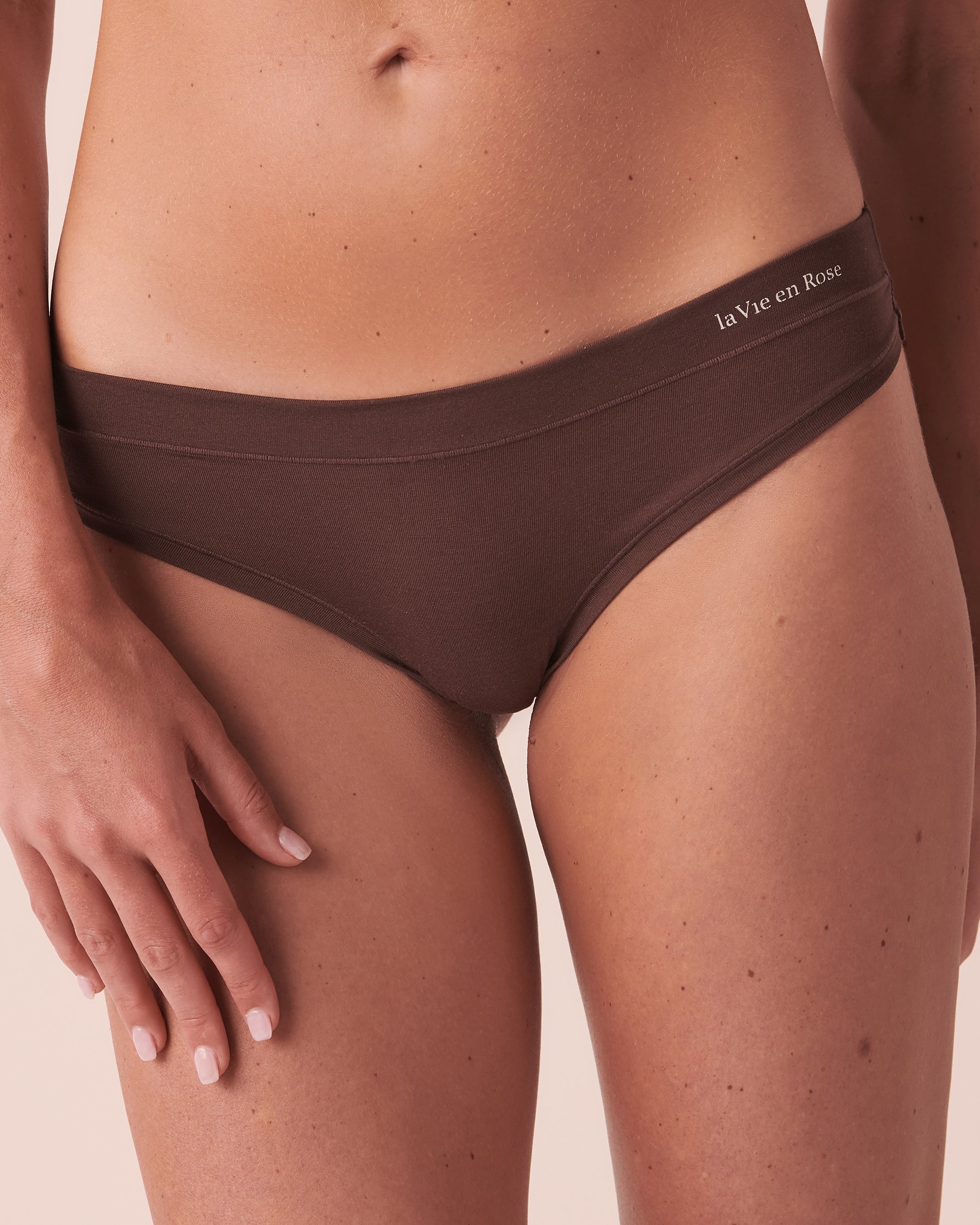 LA VIE EN ROSE Modal Thong Panty Smooth coffee 20200314 - View1