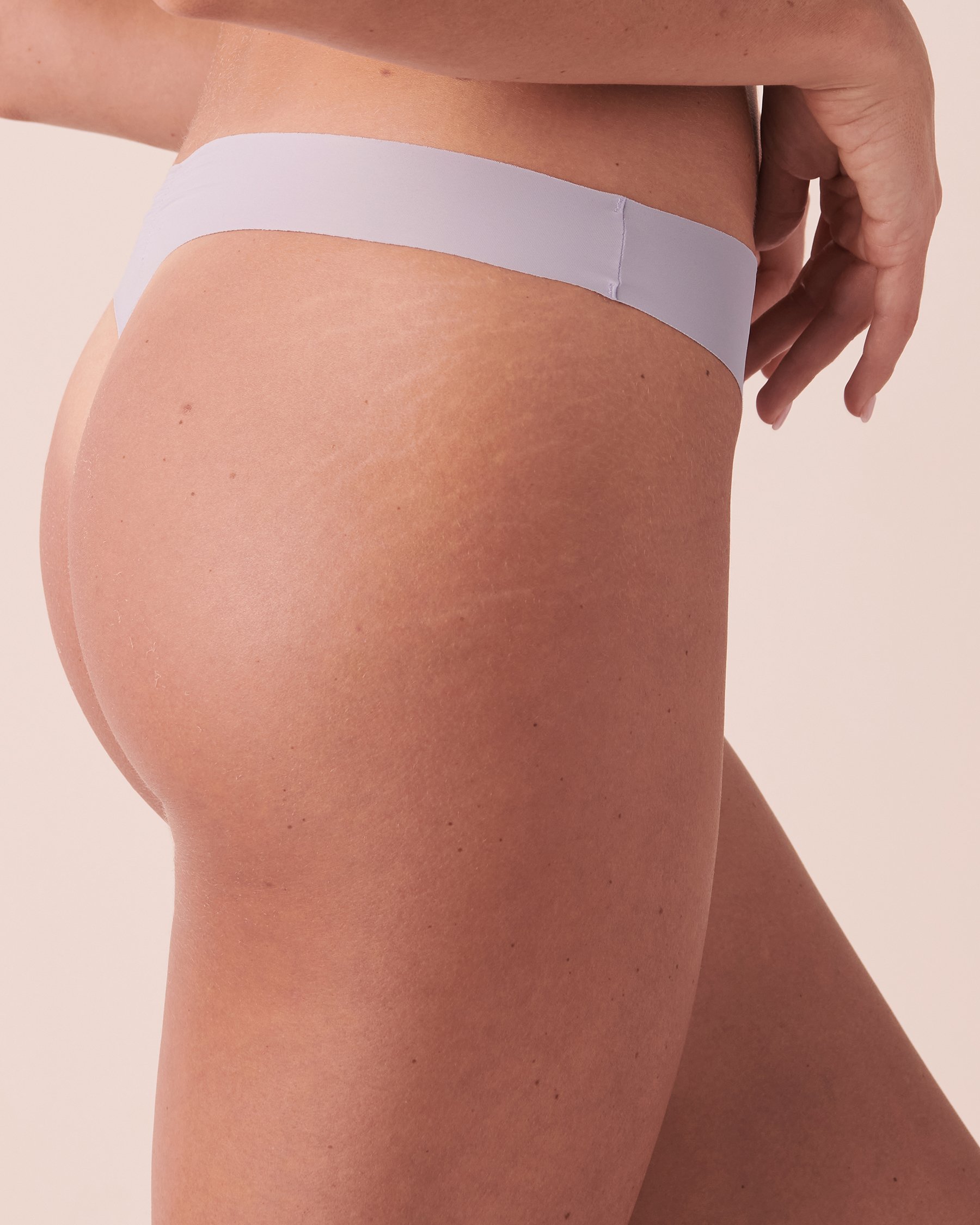 LA VIE EN ROSE Culotte tanga microfibre invisible Lavande 20200323 - View2