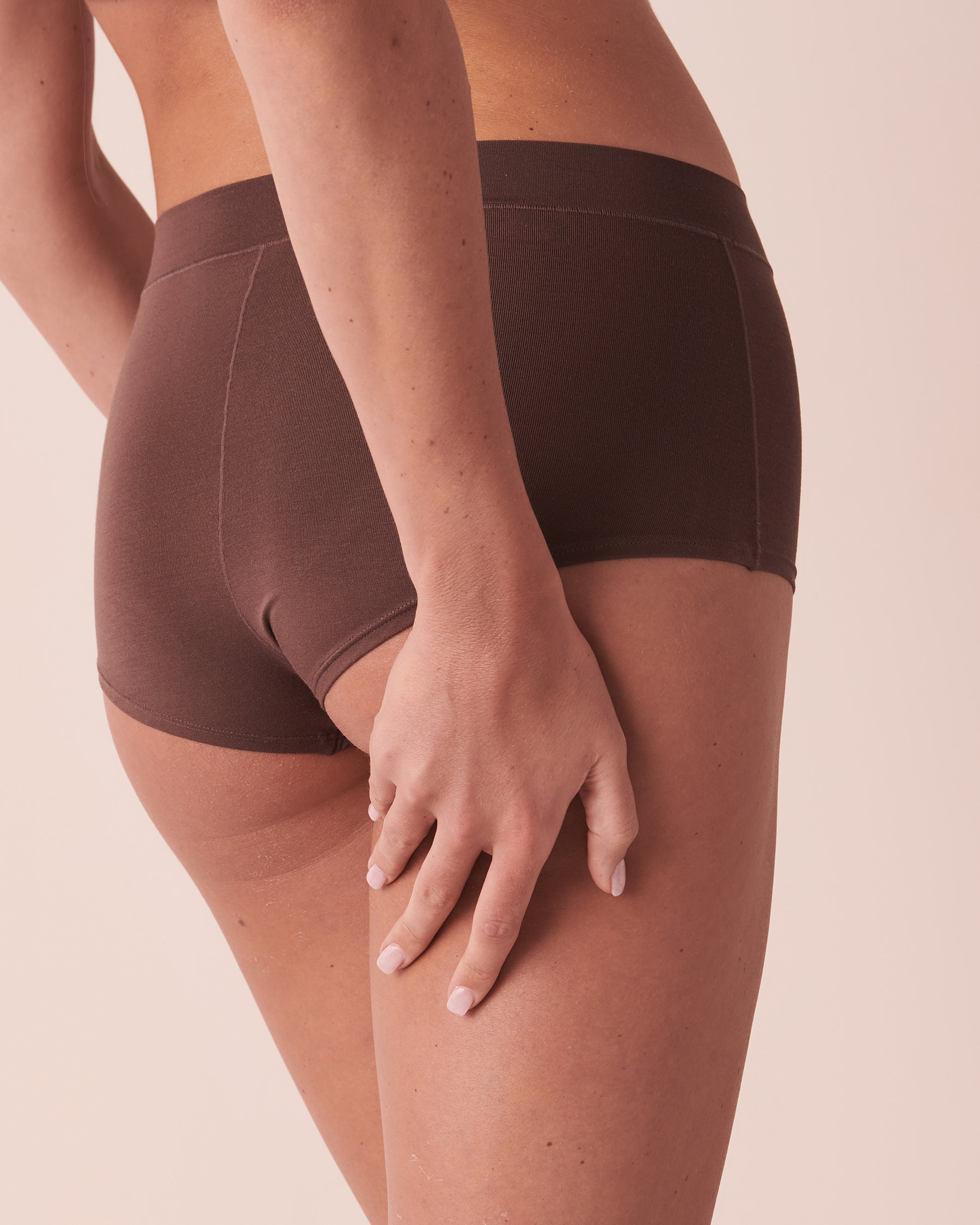 LA VIE EN ROSE Modal High Waist Hiphugger Panty Smooth coffee 20200317 - View2