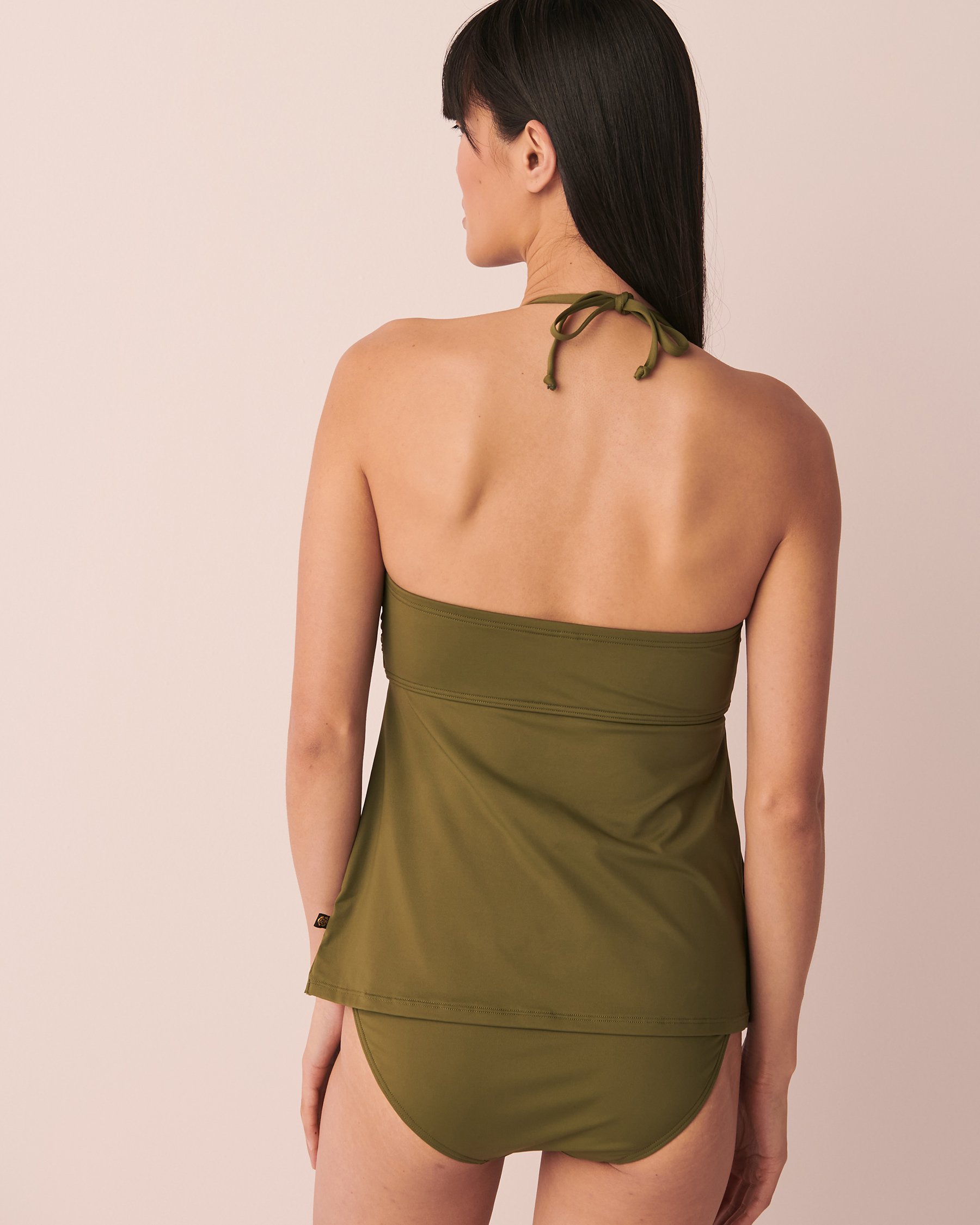 LA VIE EN ROSE AQUA WINTER MOSS Recycled Fibers Bandeau Tankini Top Olive 70100427 - View2