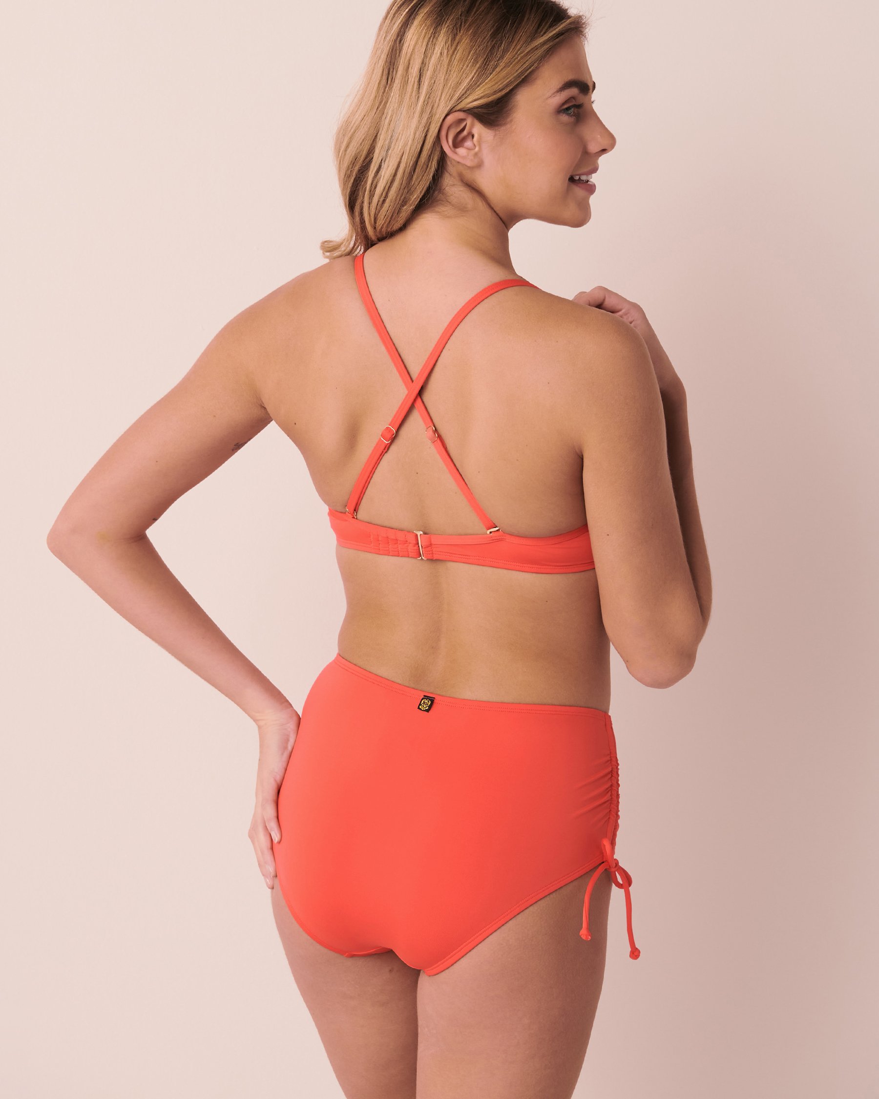 LA VIE EN ROSE AQUA Haut de bikini push-up en fibres recyclées SOLID Corail 70100430 - View2