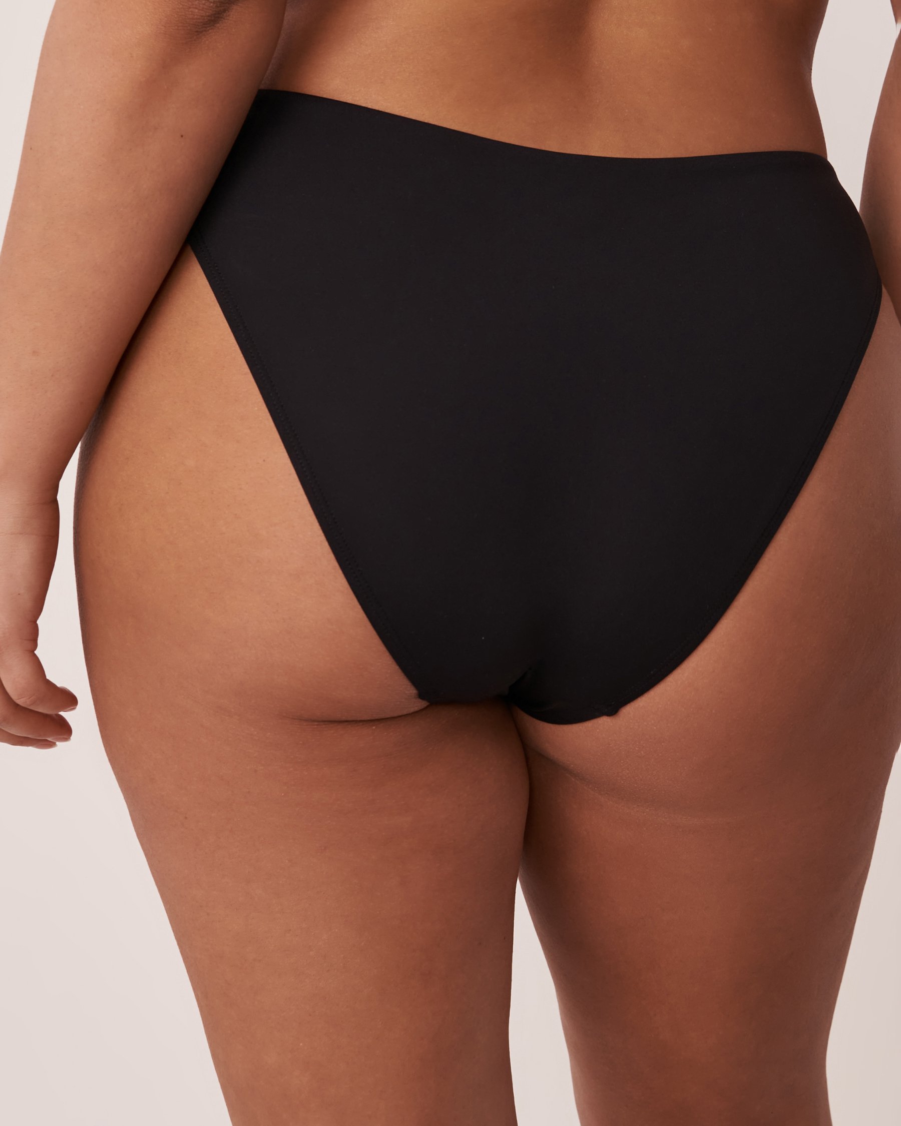 LA VIE EN ROSE AQUA SMOCKING Brazilian Bikini Bottom Black 70300382 - View2