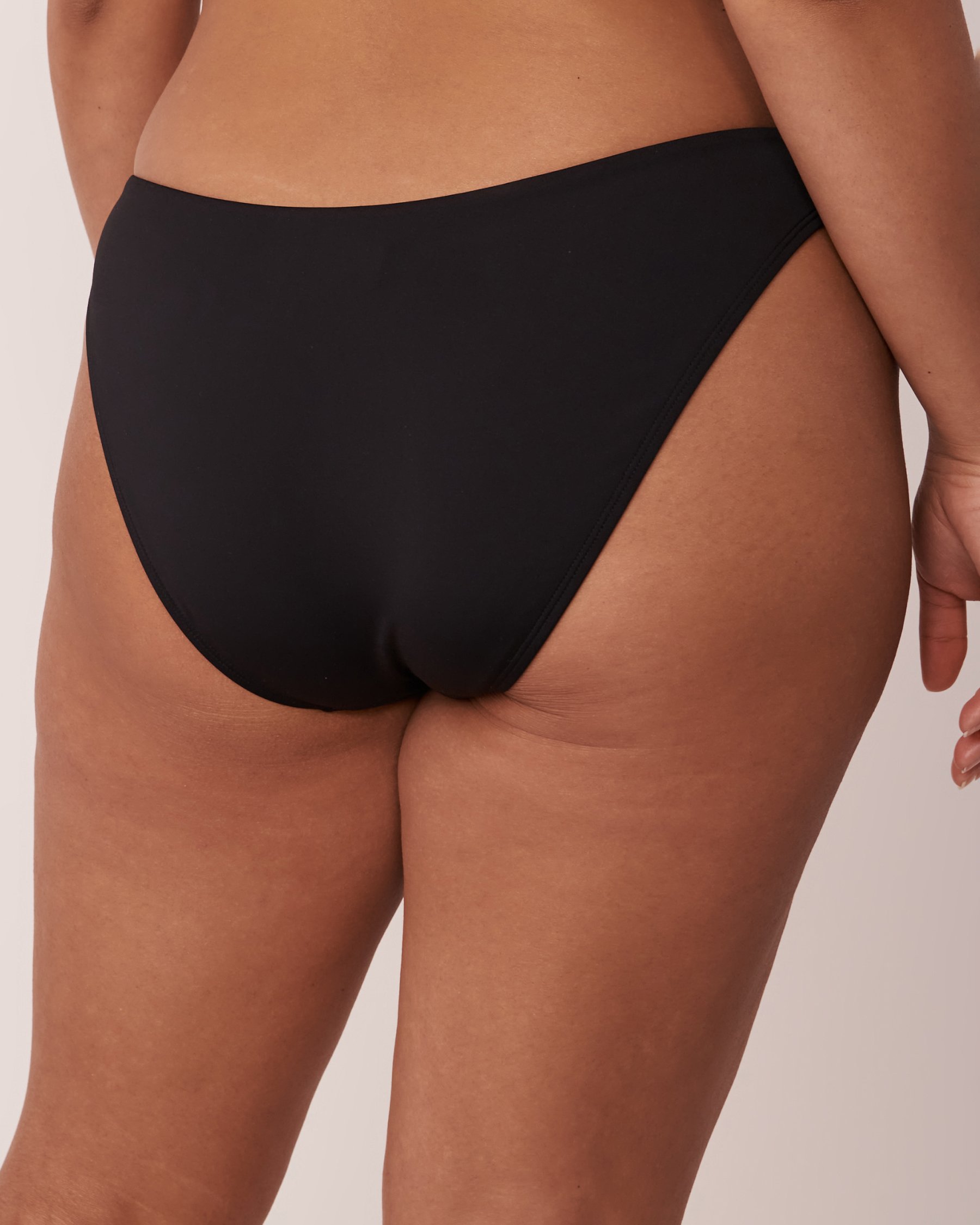 LA VIE EN ROSE AQUA SMOCKING Brazilian Bikini Bottom Black 70300382 - View4