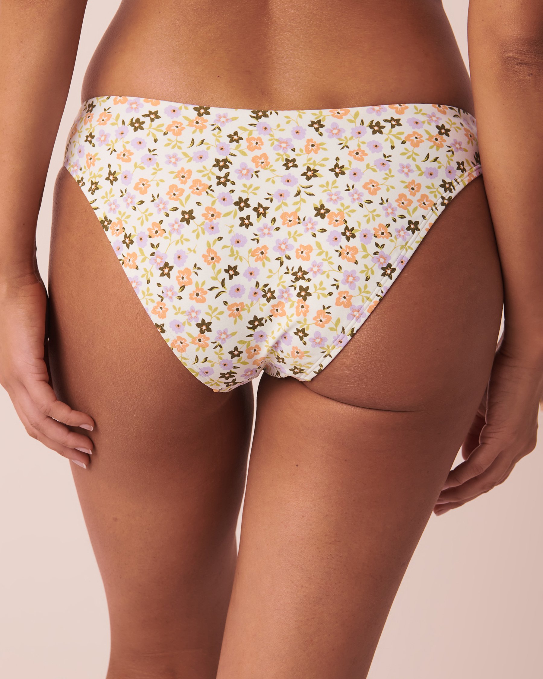 LA VIE EN ROSE AQUA SMOCKING Brazilian Bikini Bottom Ditsy floral 70300382 - View2