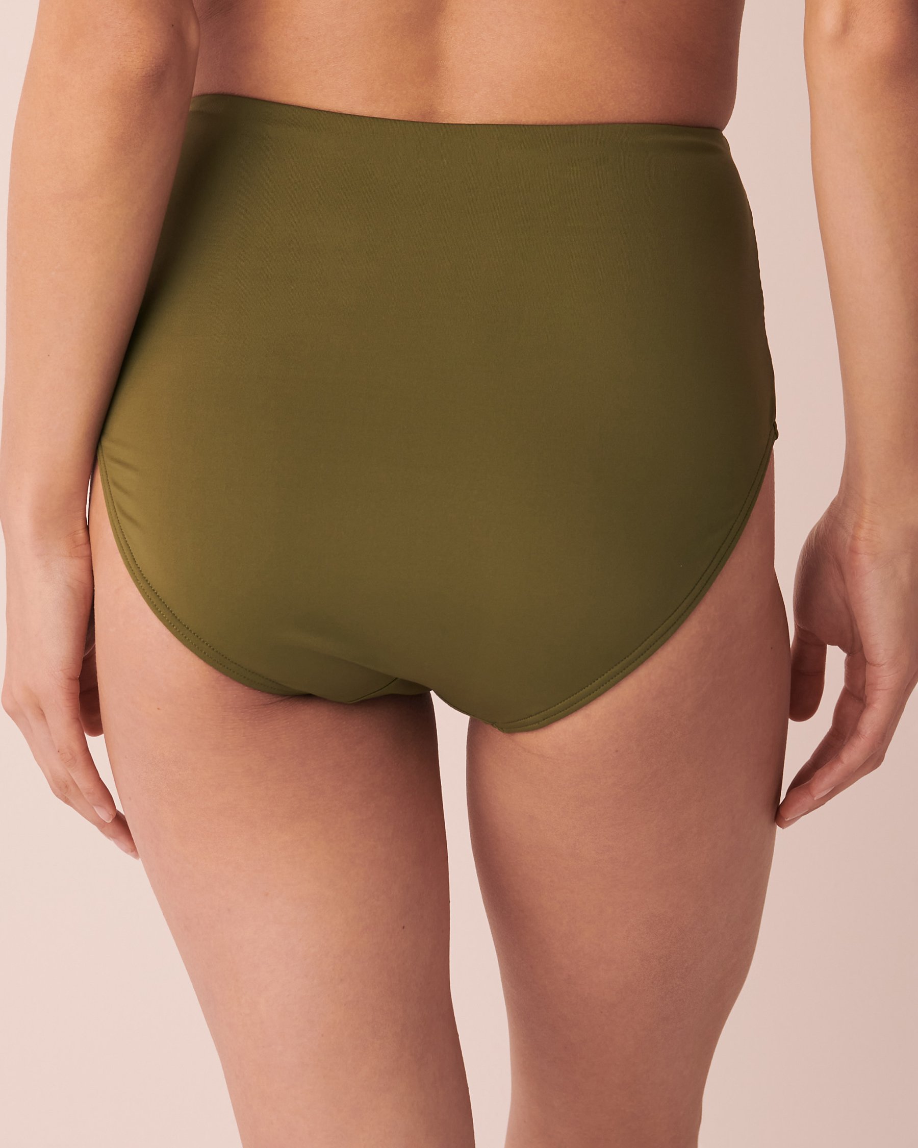 LA VIE EN ROSE AQUA WINTER MOSS Recycled Fibers High Waist Bikini Bottom Olive 70300395 - View2